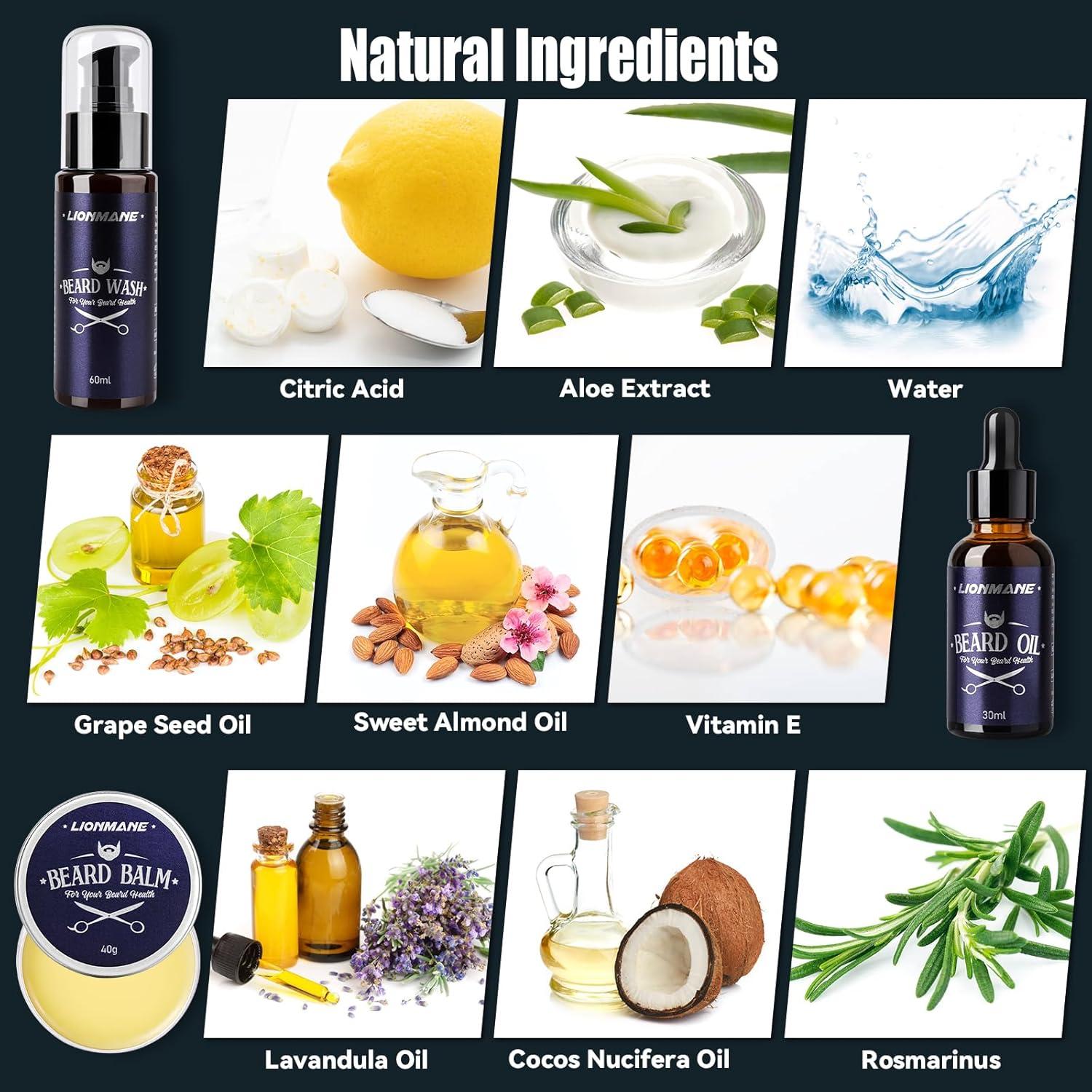 Kit de Cuidado de Barba Lionmane - Jabón, Aceite, Tijeras