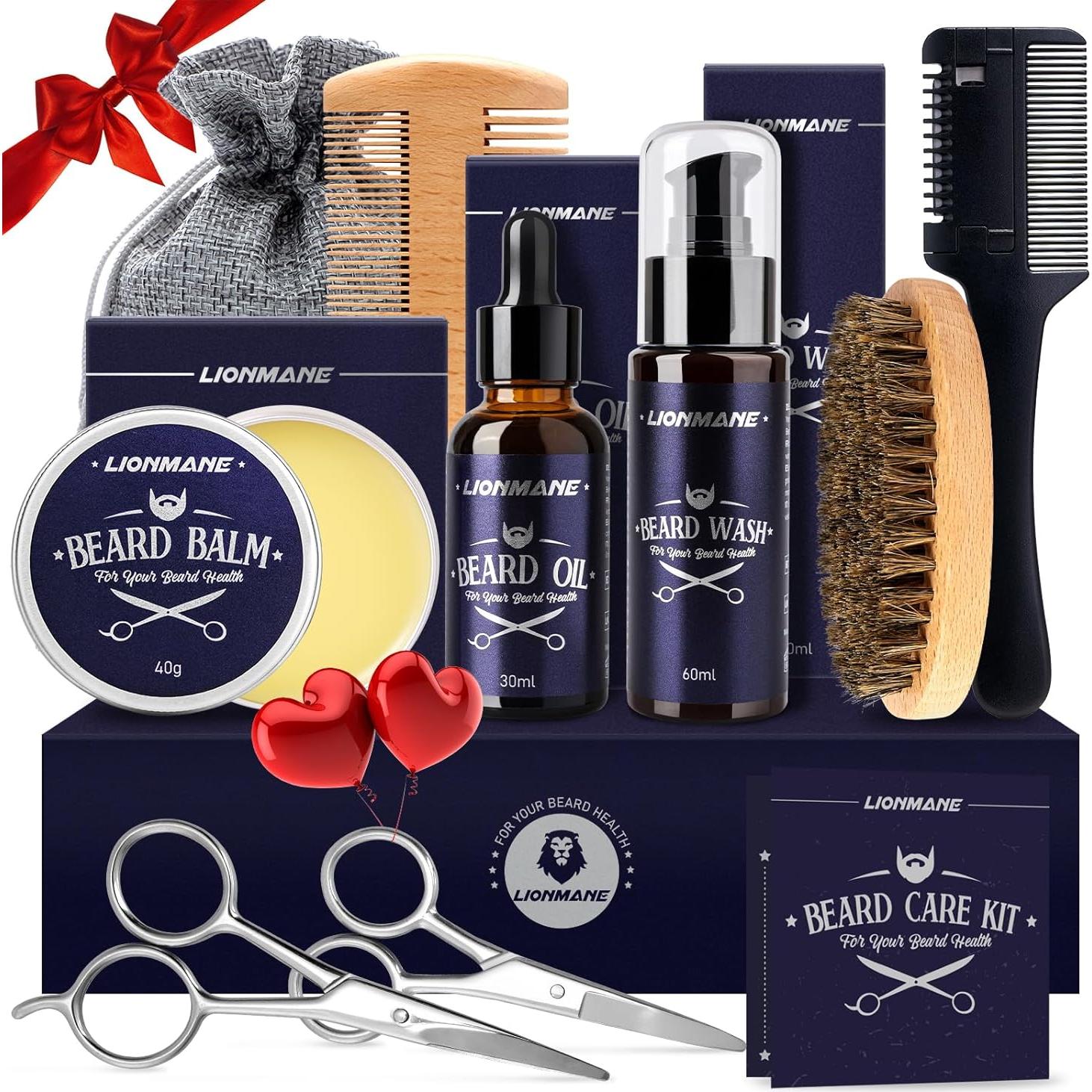 Kit de Cuidado de Barba Lionmane - Jabón, Aceite, Tijeras