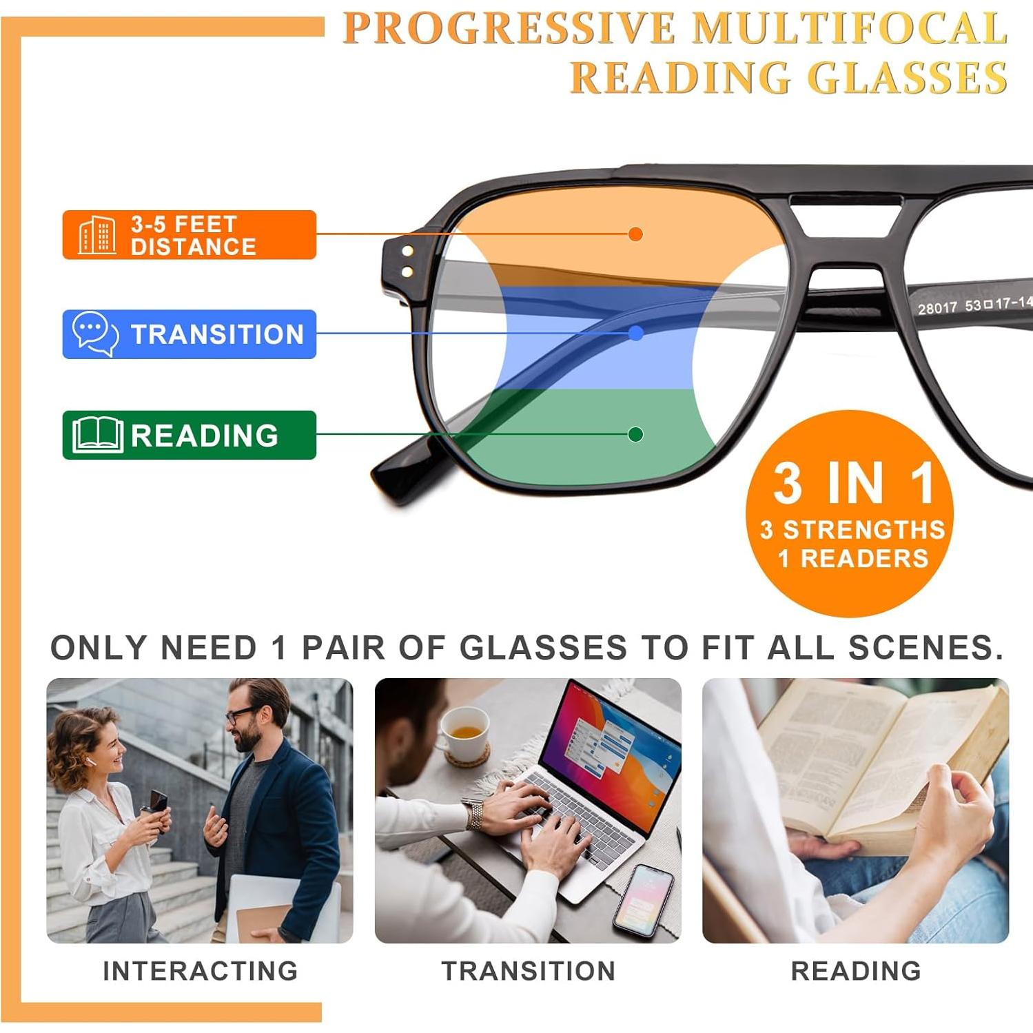 Gafas de lectura progresivas JO XL anti luz azul unisex