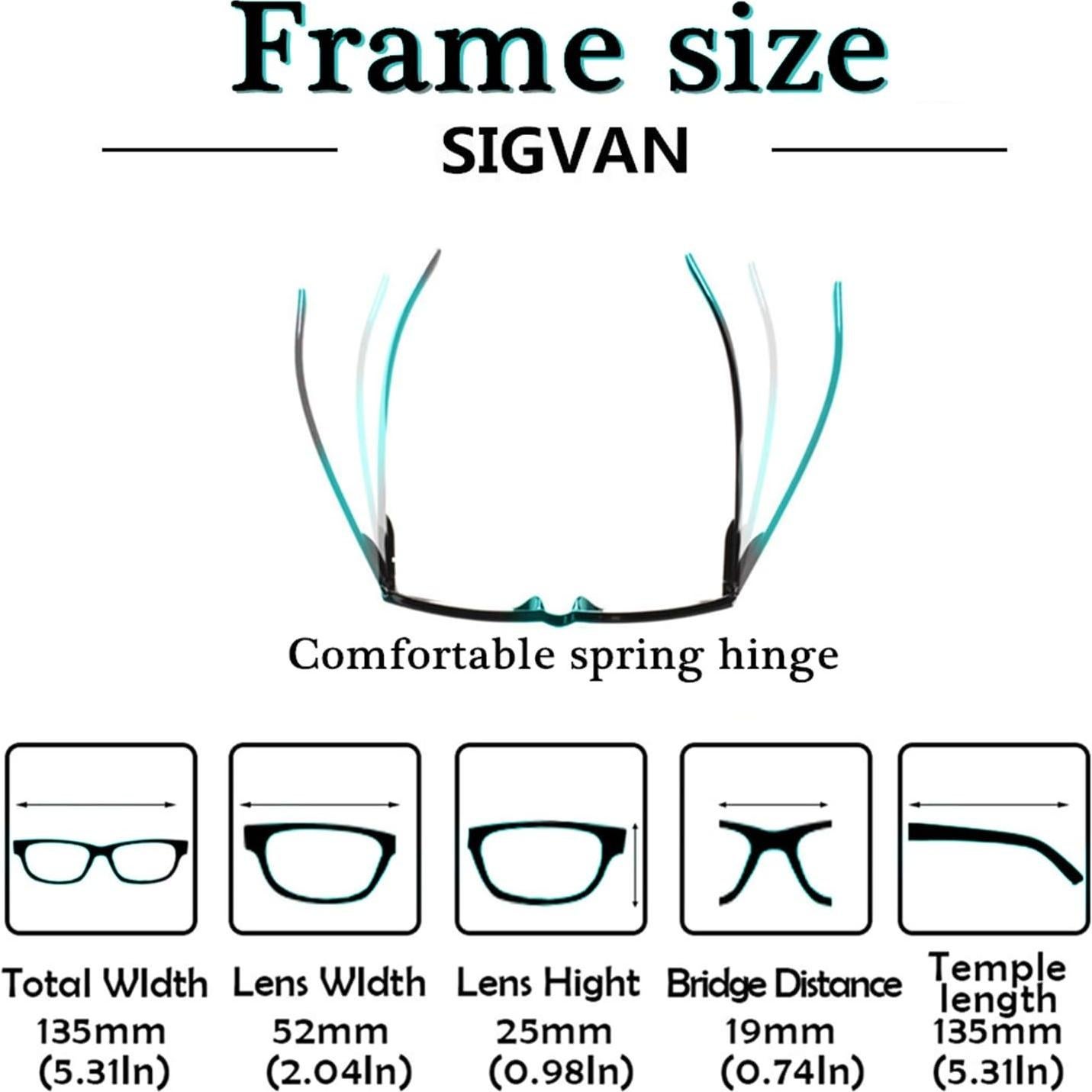 5 Gafas de Lectura Rectangulares 1.25x Marca Unisex