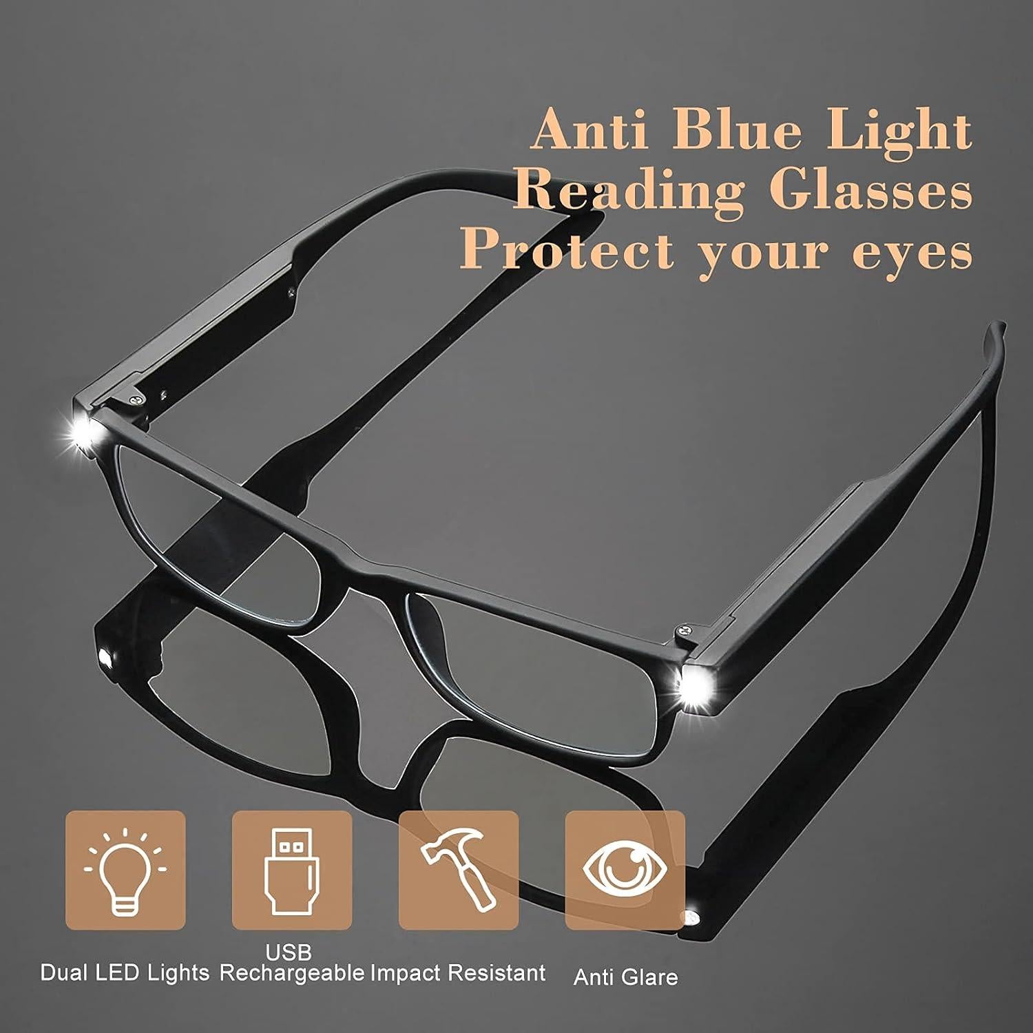 Gafas de Lectura OKH con Luz LED y Filtro Azul 3.5x