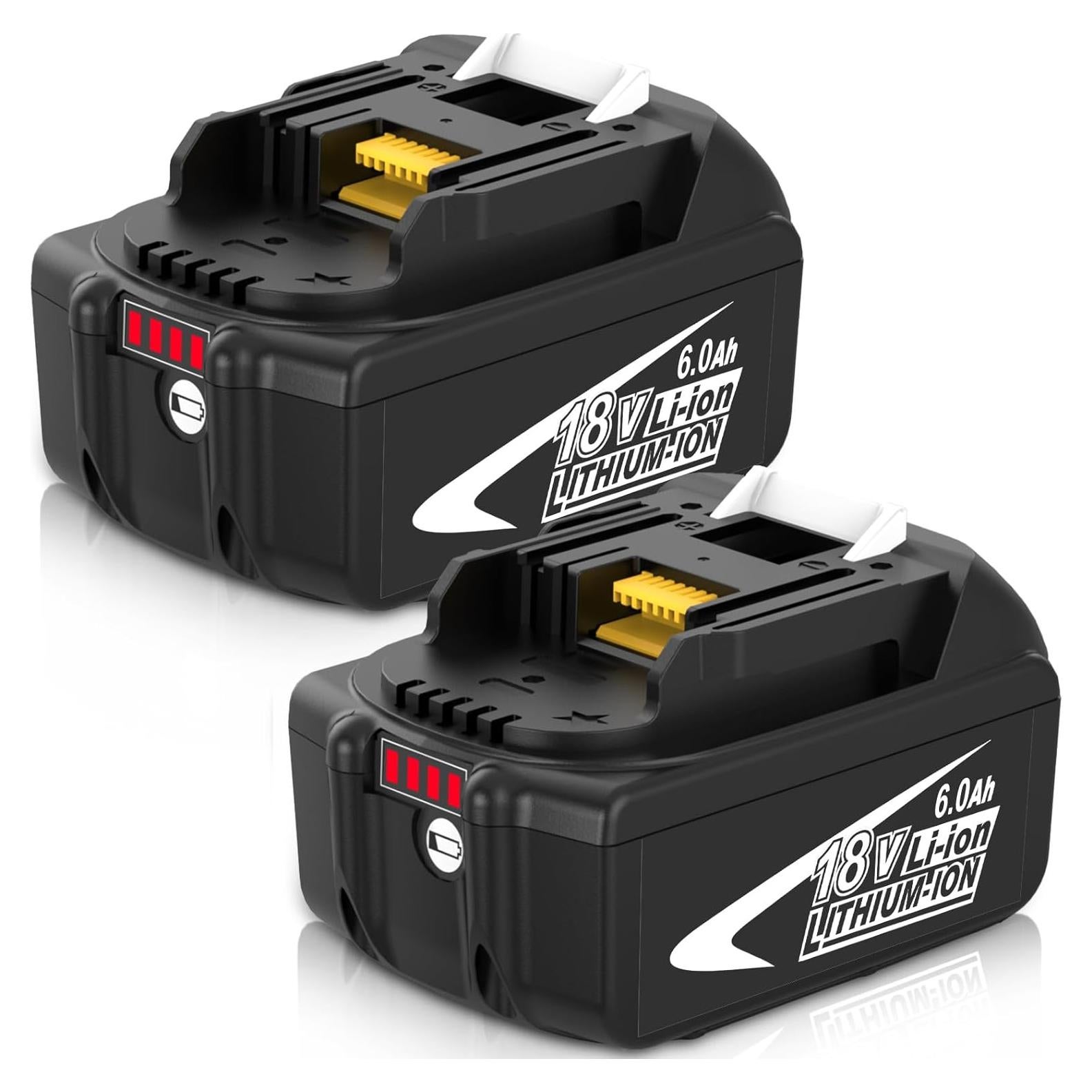 Batería de Reemplazo Litio 18V 6.0Ah Makita 2Pack con LED