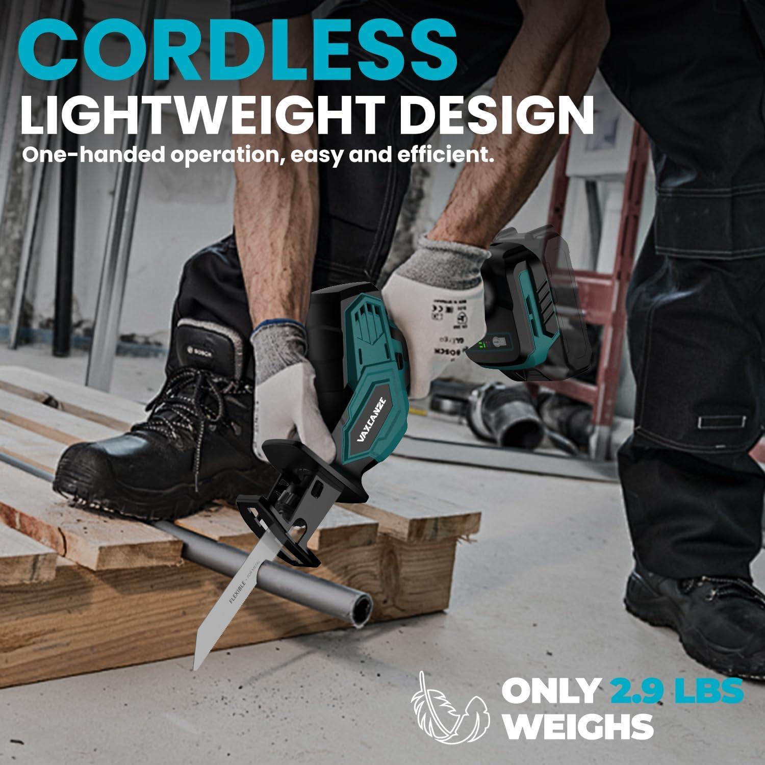 Sierra Recíproca Inalámbrica VAXCANZE 18V Motor Sin Escobillas