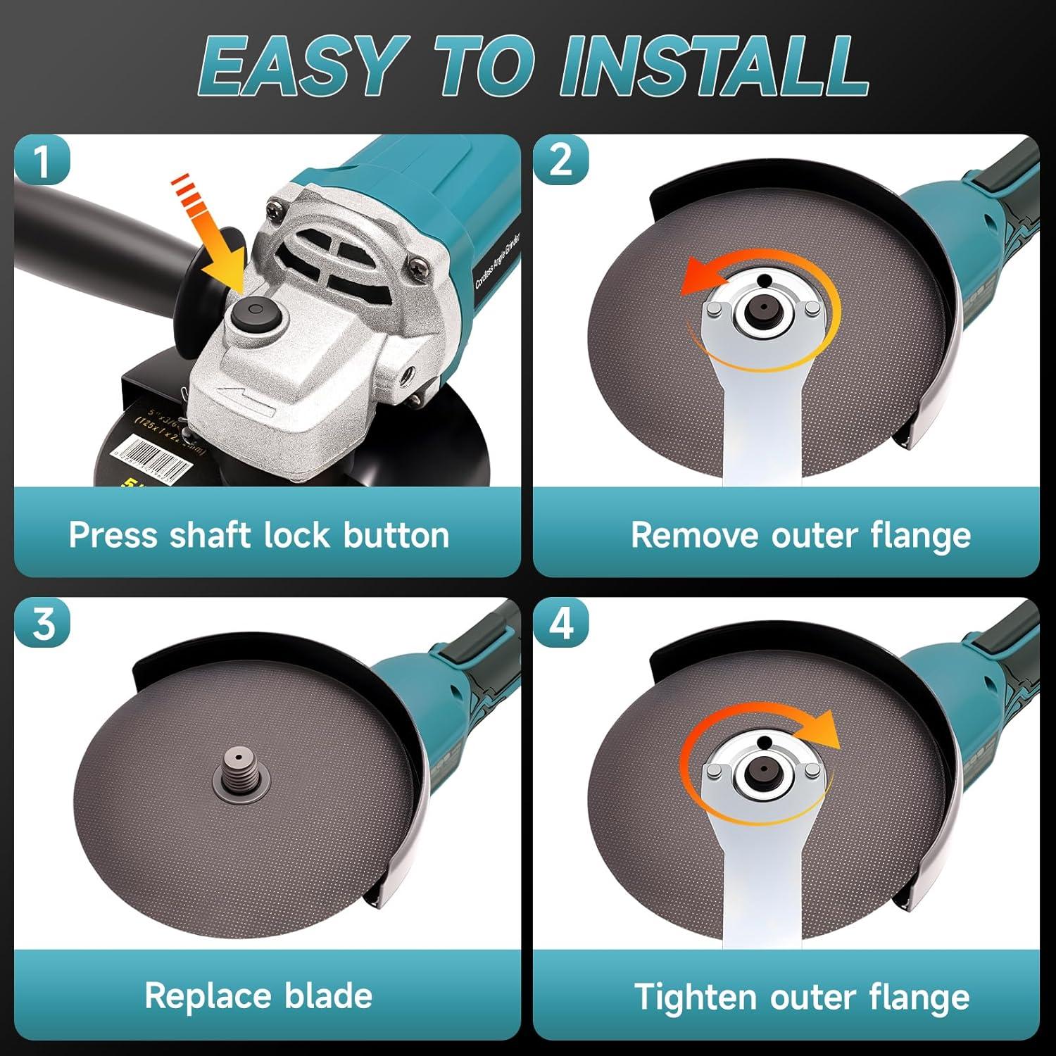 Amoladora Angular Inalámbrica Blayram 20V 8500 RPM 4-1/2"