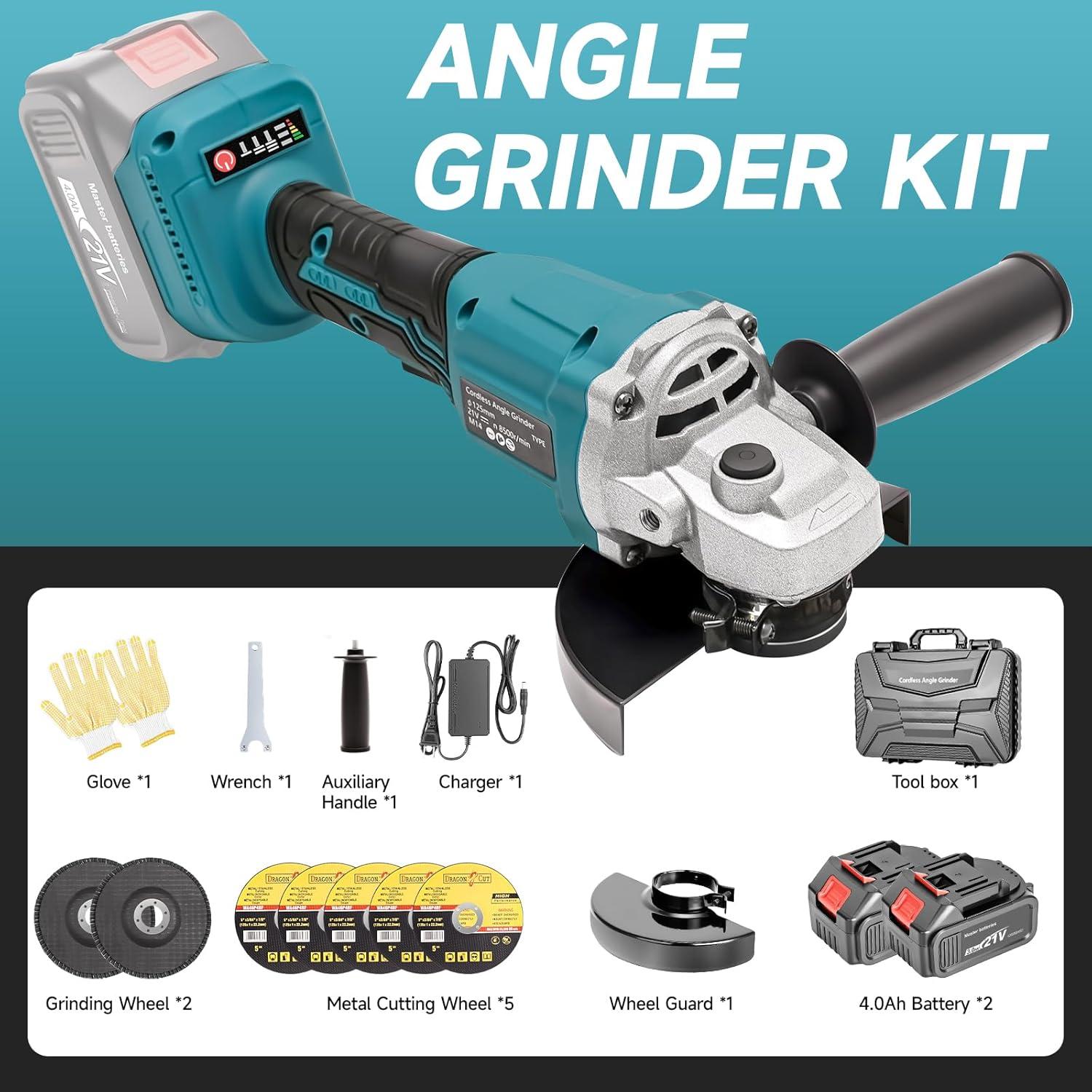 Amoladora Angular Inalámbrica Blayram 20V 8500 RPM 4-1/2"