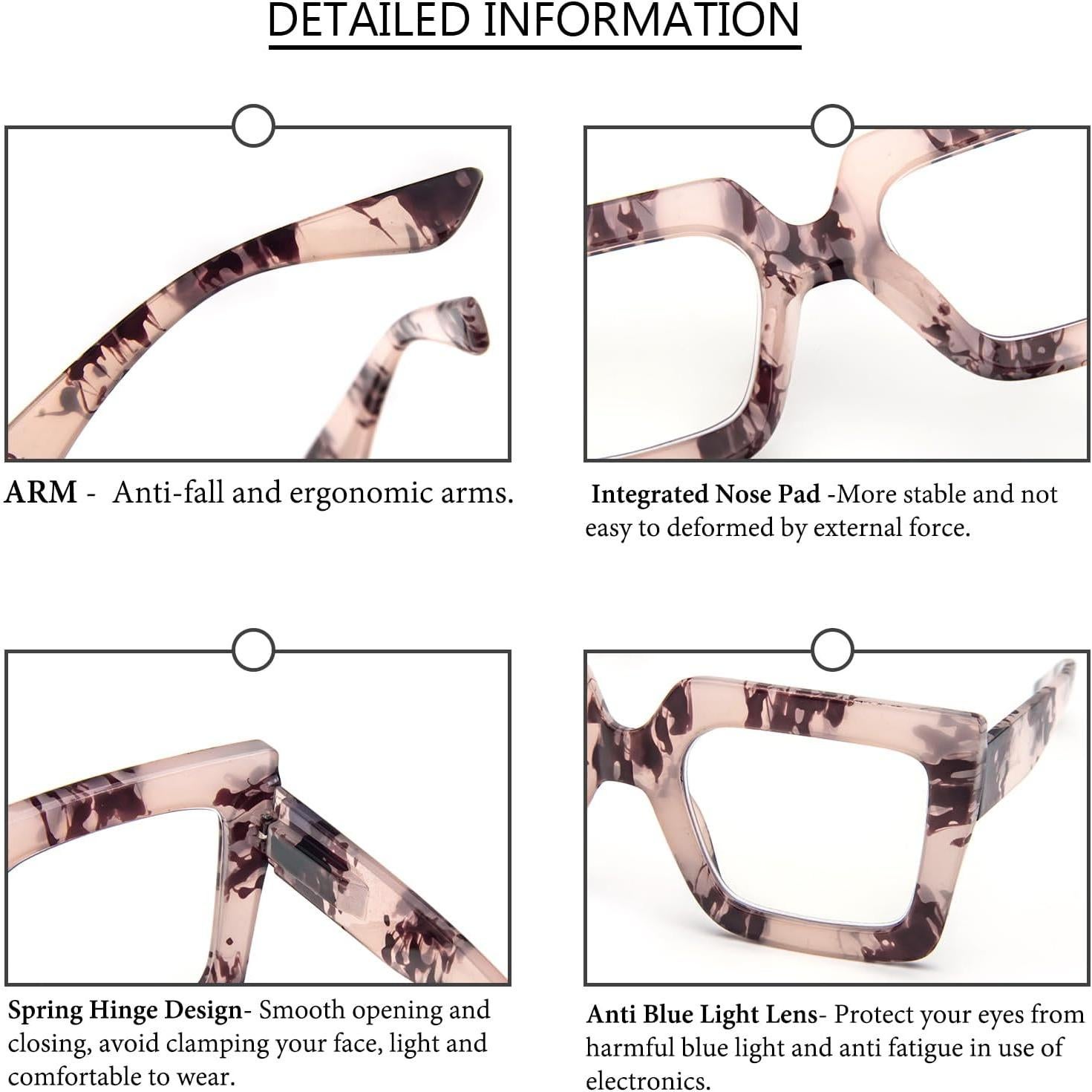 Gafas de Lectura REAVEE 3 Paquete Anti Luz Azul 3.0x