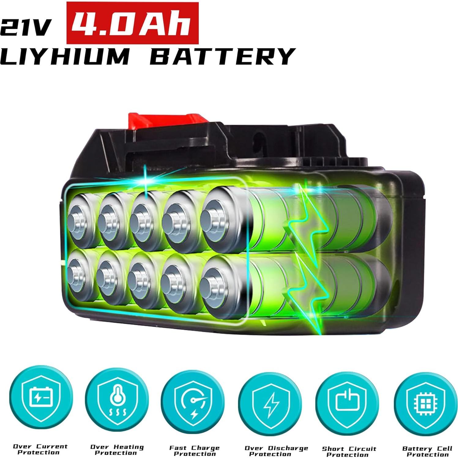 Batería de Litio 21V 4000mAh Makita - Reemplazo Herramientas