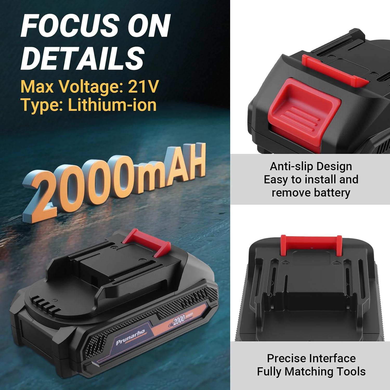 Batería de Litio 21V 2Ah Prunarbo PR-002 para Herramientas