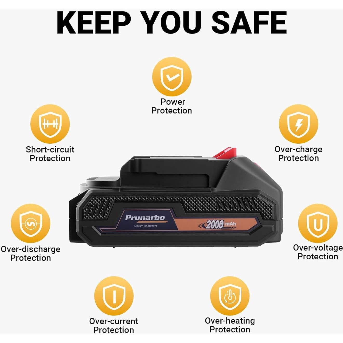 Batería de Litio 21V 2Ah Prunarbo PR-002 para Herramientas