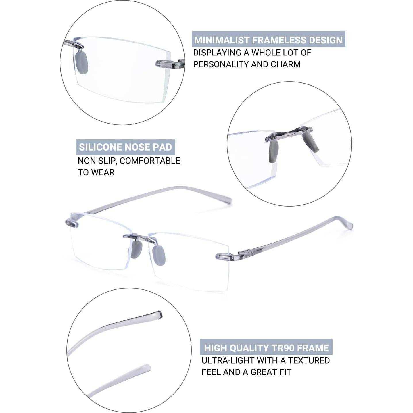 Gafas de lectura sin montura TERAISE 2.5x ligeras y cómodas