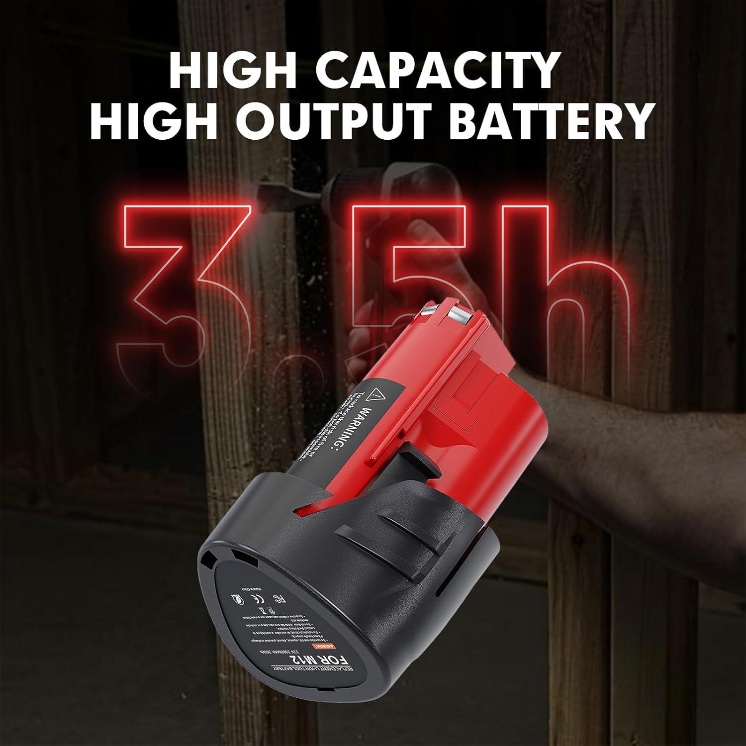 Paquete de 4 Baterías Litio 12V 3.5Ah Milwaukee M12