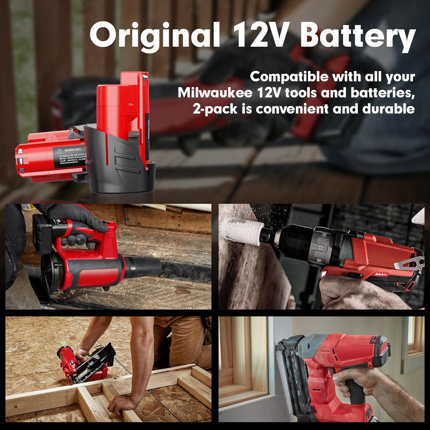 Paquete de 4 Baterías Litio 12V 3.5Ah Milwaukee M12