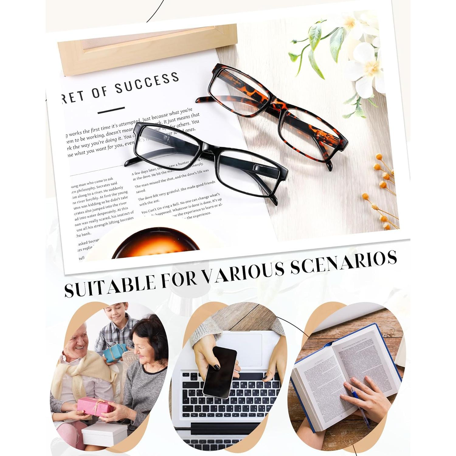 Gafas de Lectura Umigy 24 Paquetes 2.5 Unisex Ajustables