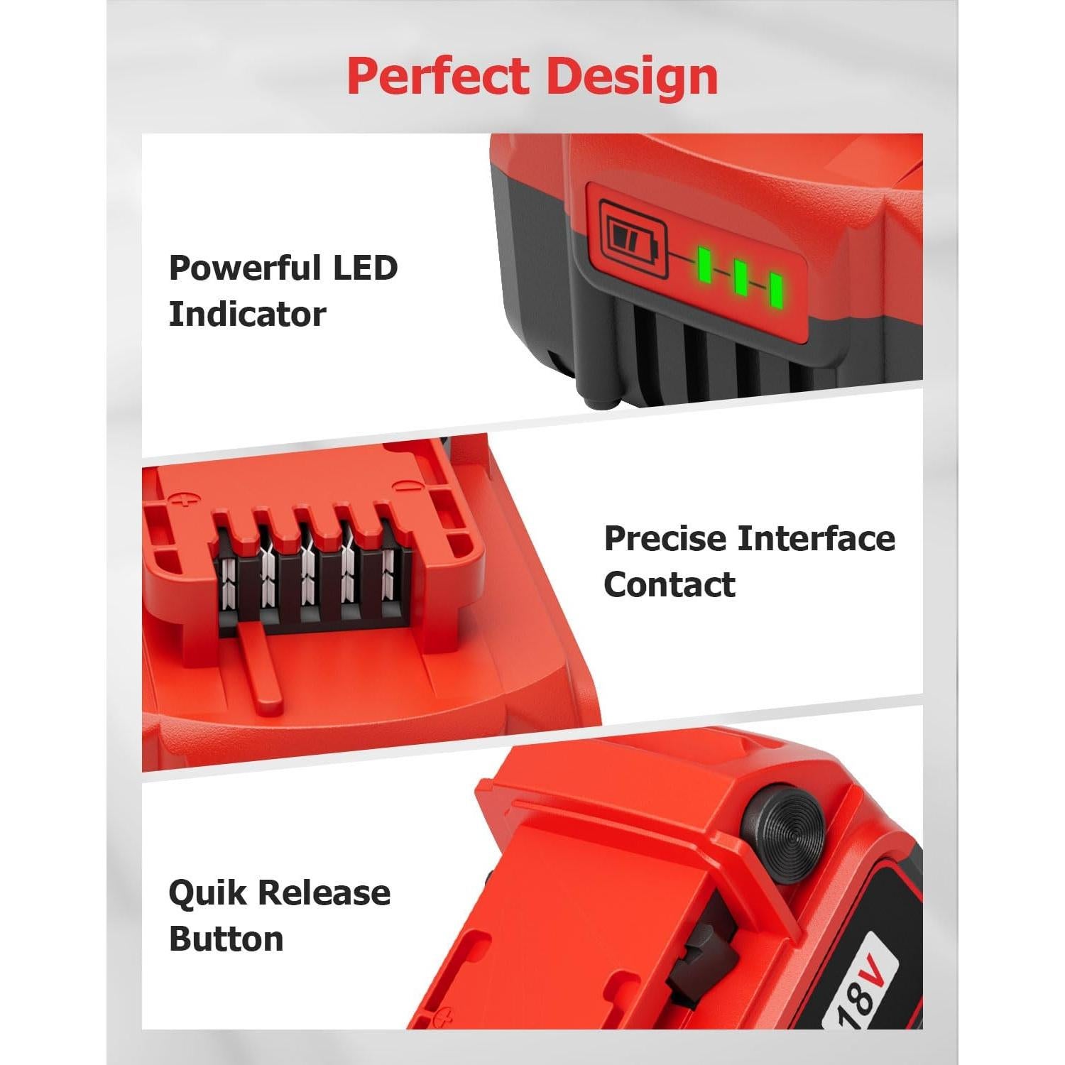 Paquete de 4 Baterías 18V 6.0Ah + Cargador Milwaukee M18