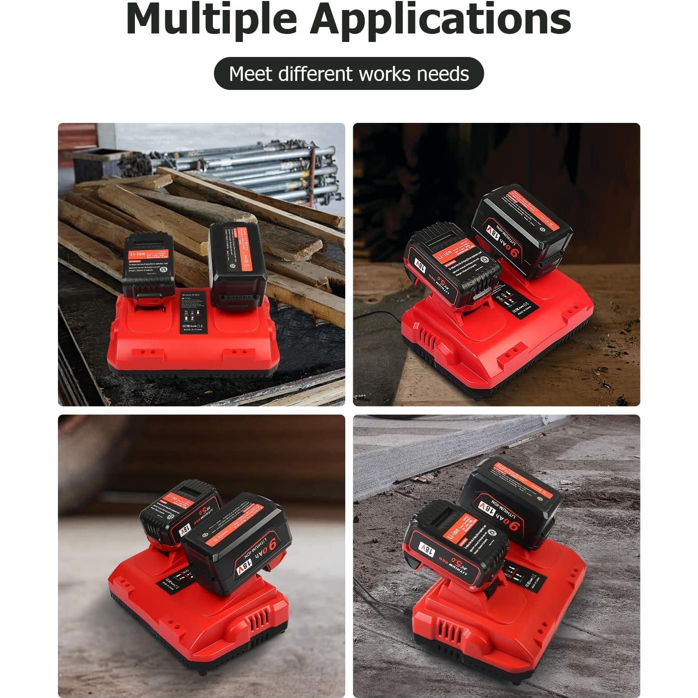 Paquete de 4 Baterías 18V 6.0Ah + Cargador Milwaukee M18