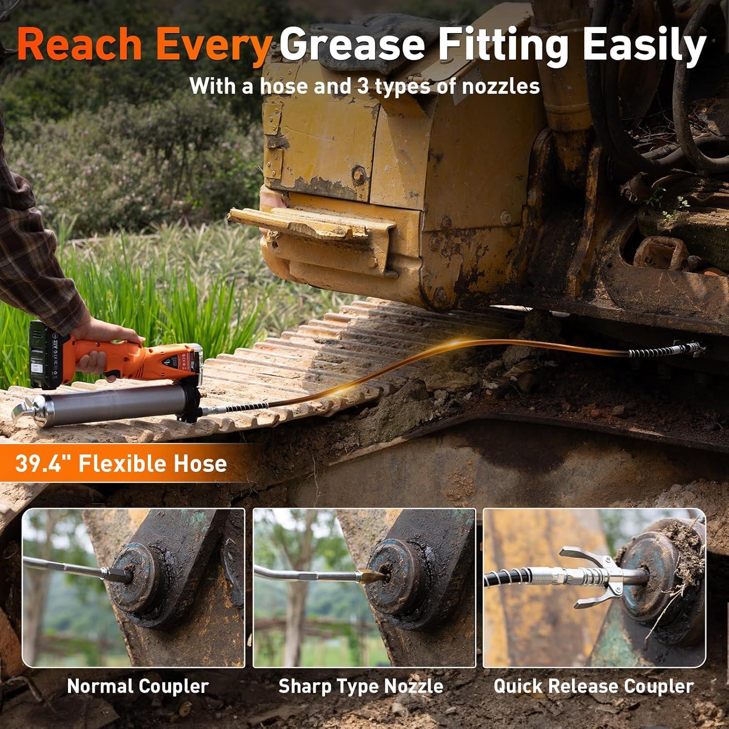 Pistola de Grasa Eléctrica 2-en-1 TaskStar TSGR03 10000 PSI