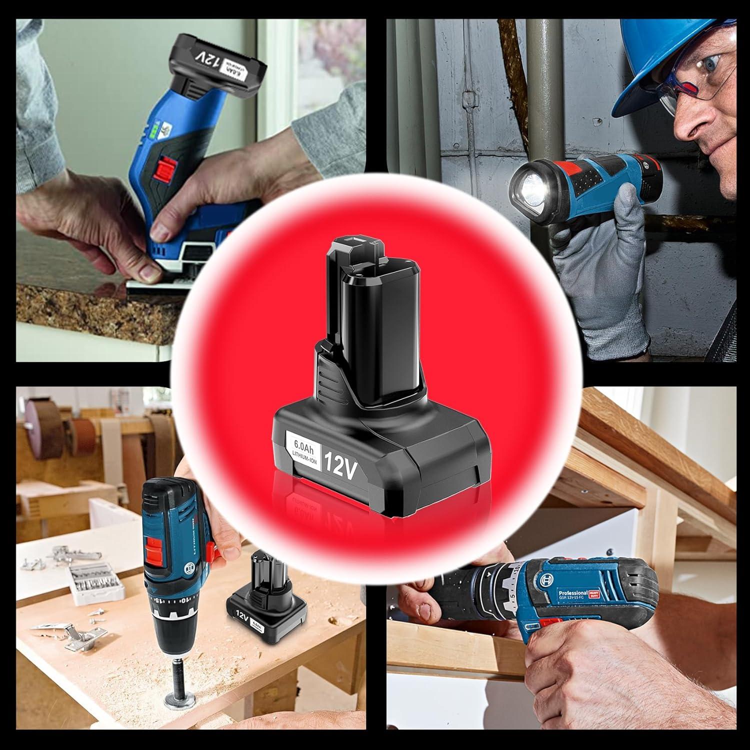 Batería de Reemplazo Bosch 12V GBA12V60 6000mAh 2Pack