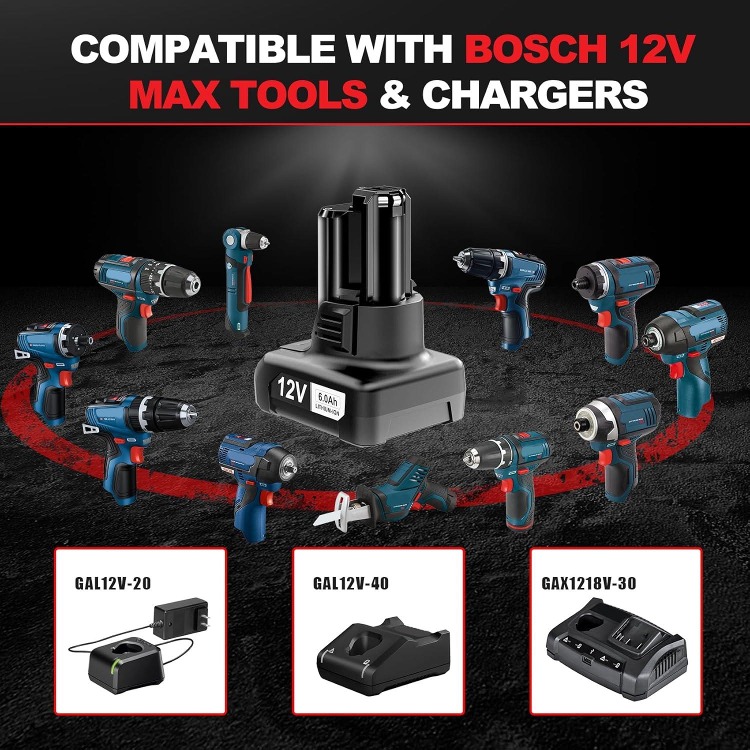 Batería de Reemplazo Bosch 12V GBA12V60 6.0Ah Litio-ion