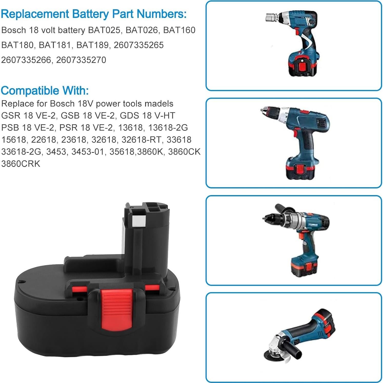 Batería Ni-MH 18V 4500mAh 2Pack Bosch BAT181