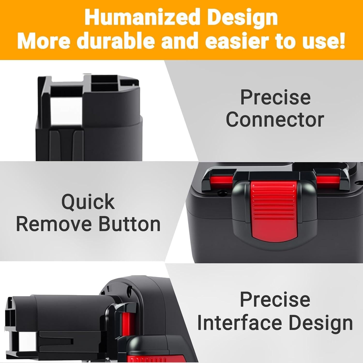 Batería de Reemplazo Bosch 14.4V 4000mAh Ni-MH 2-Pack