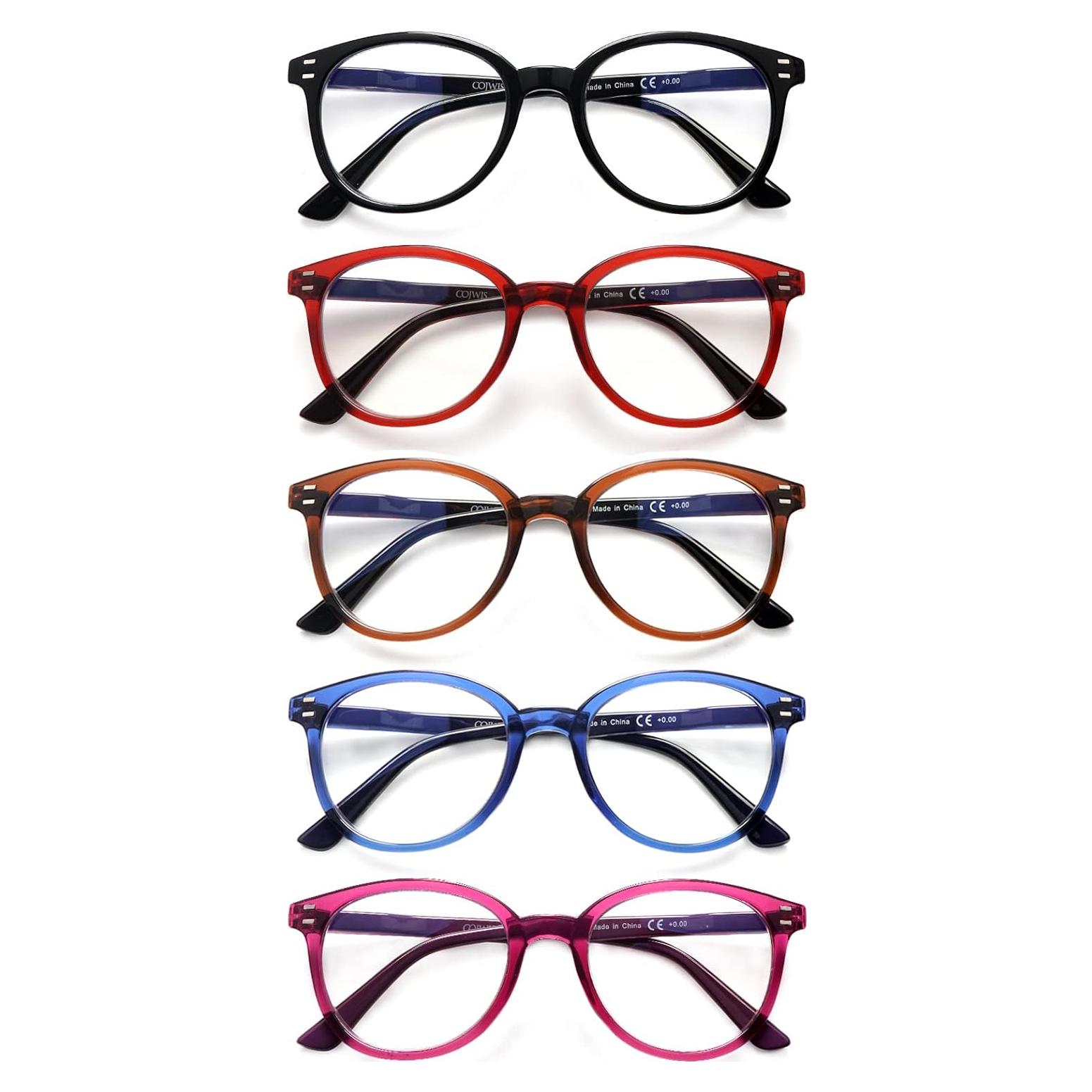 Gafas de lectura COJWIS 5 pares con bloqueo luz azul 3.5x