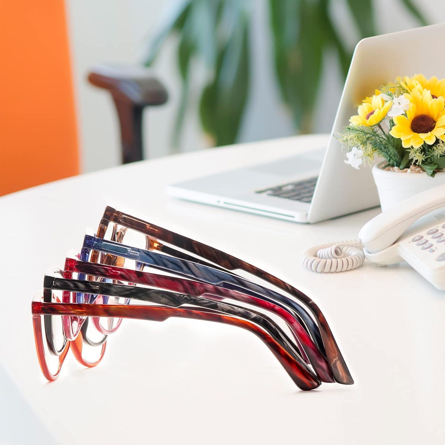 Gafas de lectura COJWIS 5 pares con bloqueo luz azul 3.5x