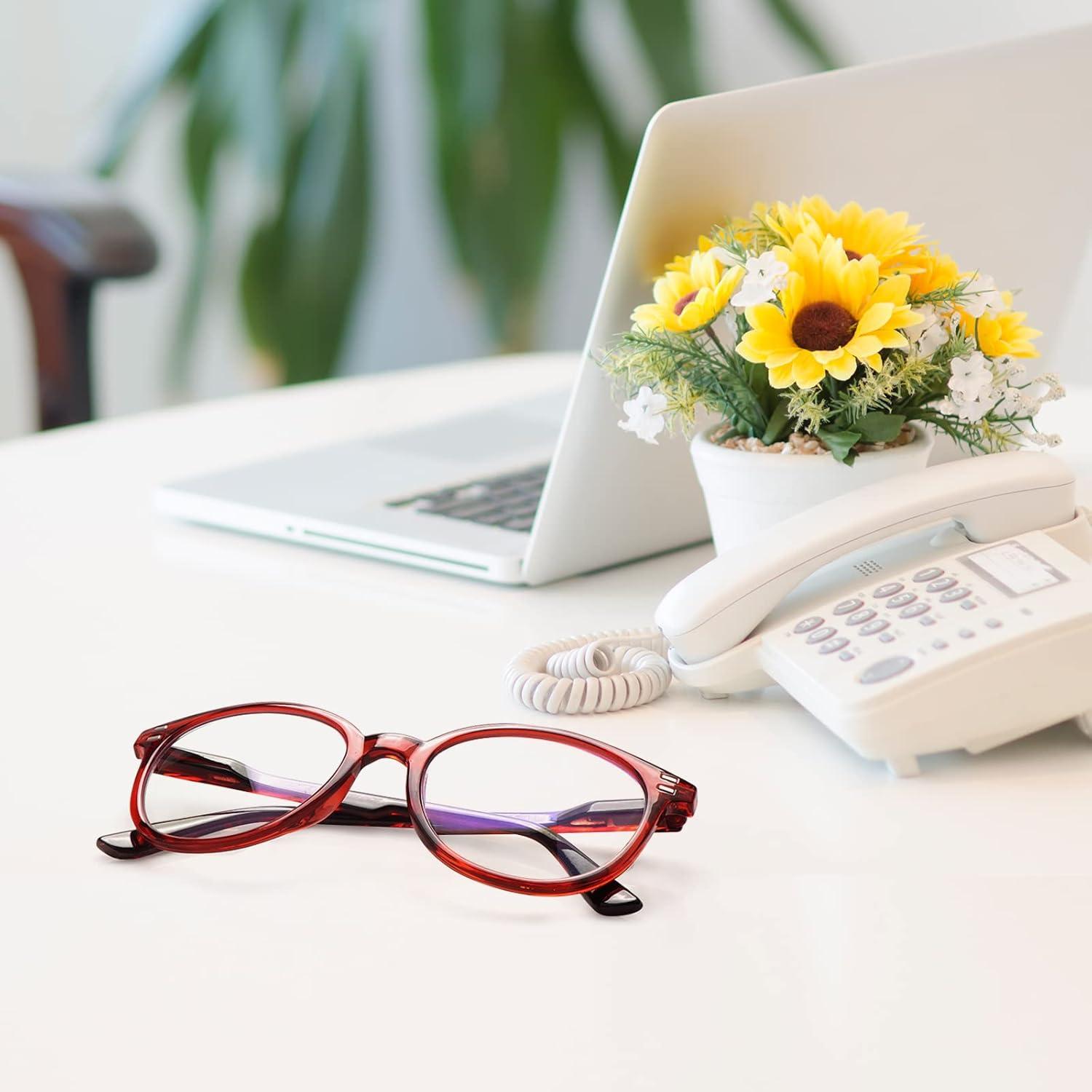 Gafas de lectura COJWIS 5 pares con bloqueo luz azul 3.5x