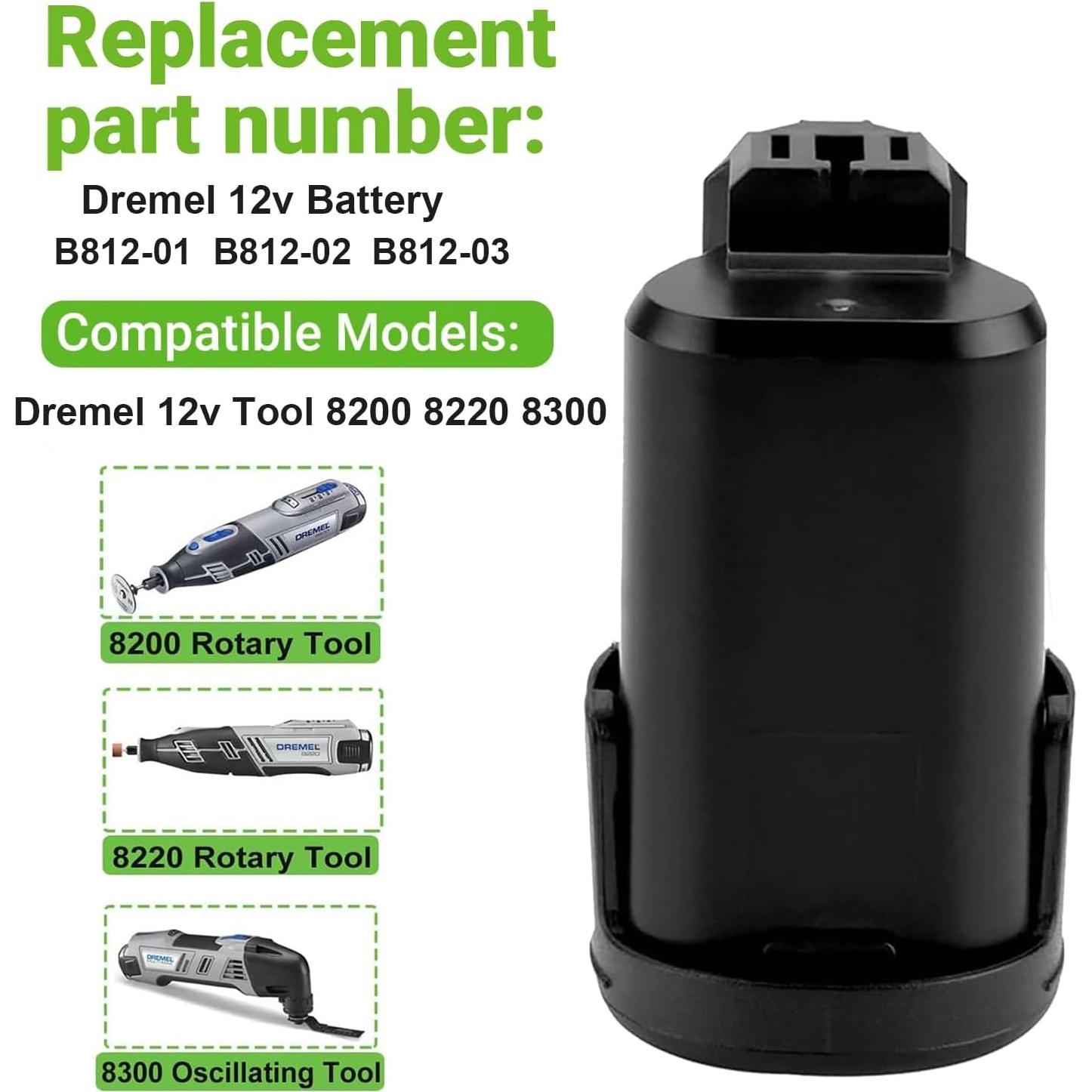 2 Baterías de 12V 3.0Ah para Dremel B812-01 B812-02 B812-03