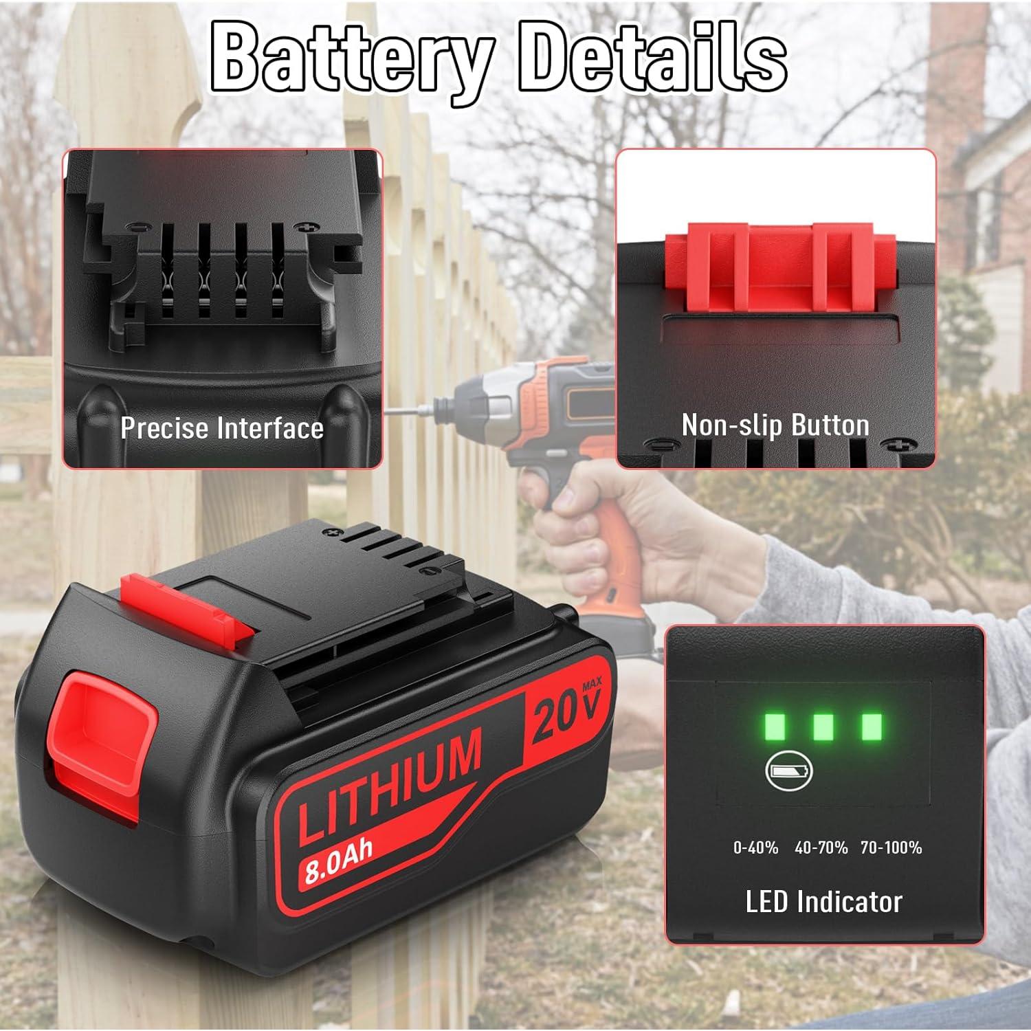 Batería de Litio 8000mAh Bonacell para Black y Decker 20V