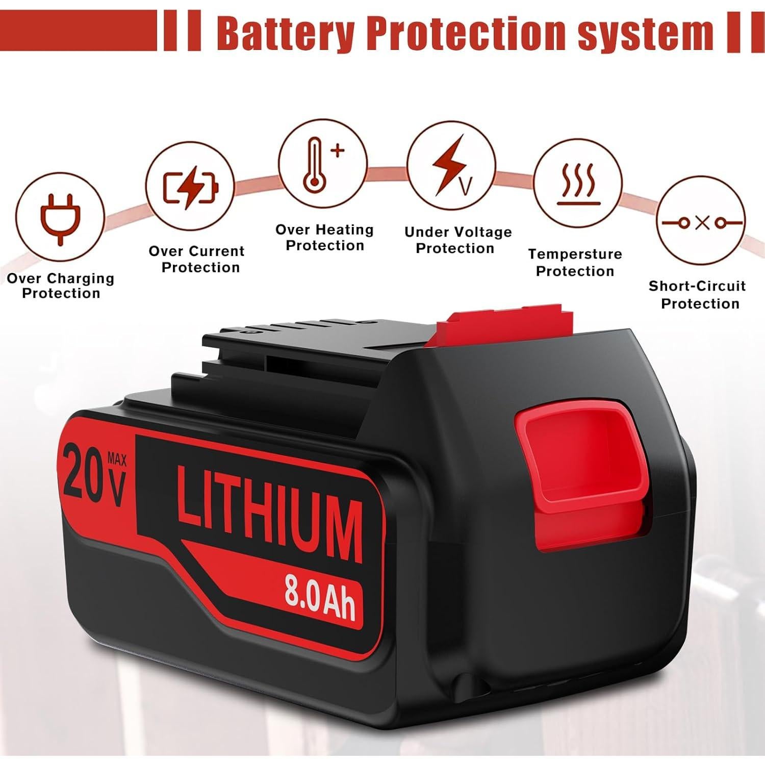 Batería de Litio 8000mAh Bonacell para Black y Decker 20V