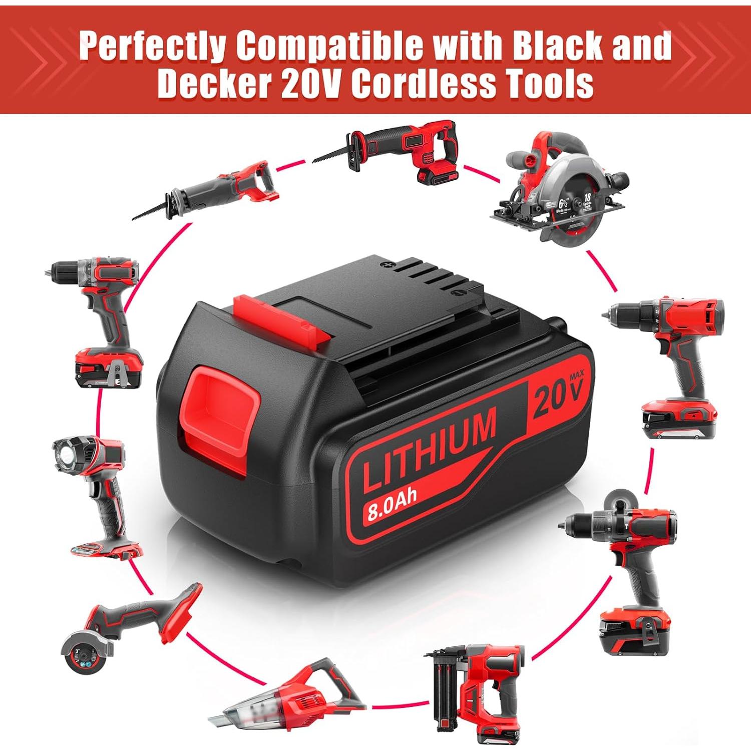 Batería de Litio 8000mAh Bonacell para Black y Decker 20V