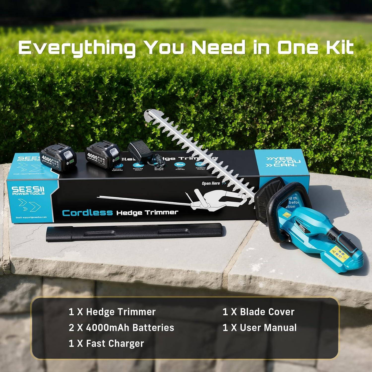 Cortadora de Setos Inalámbrica SEESII 20" (50.8 cm) 4000mAh