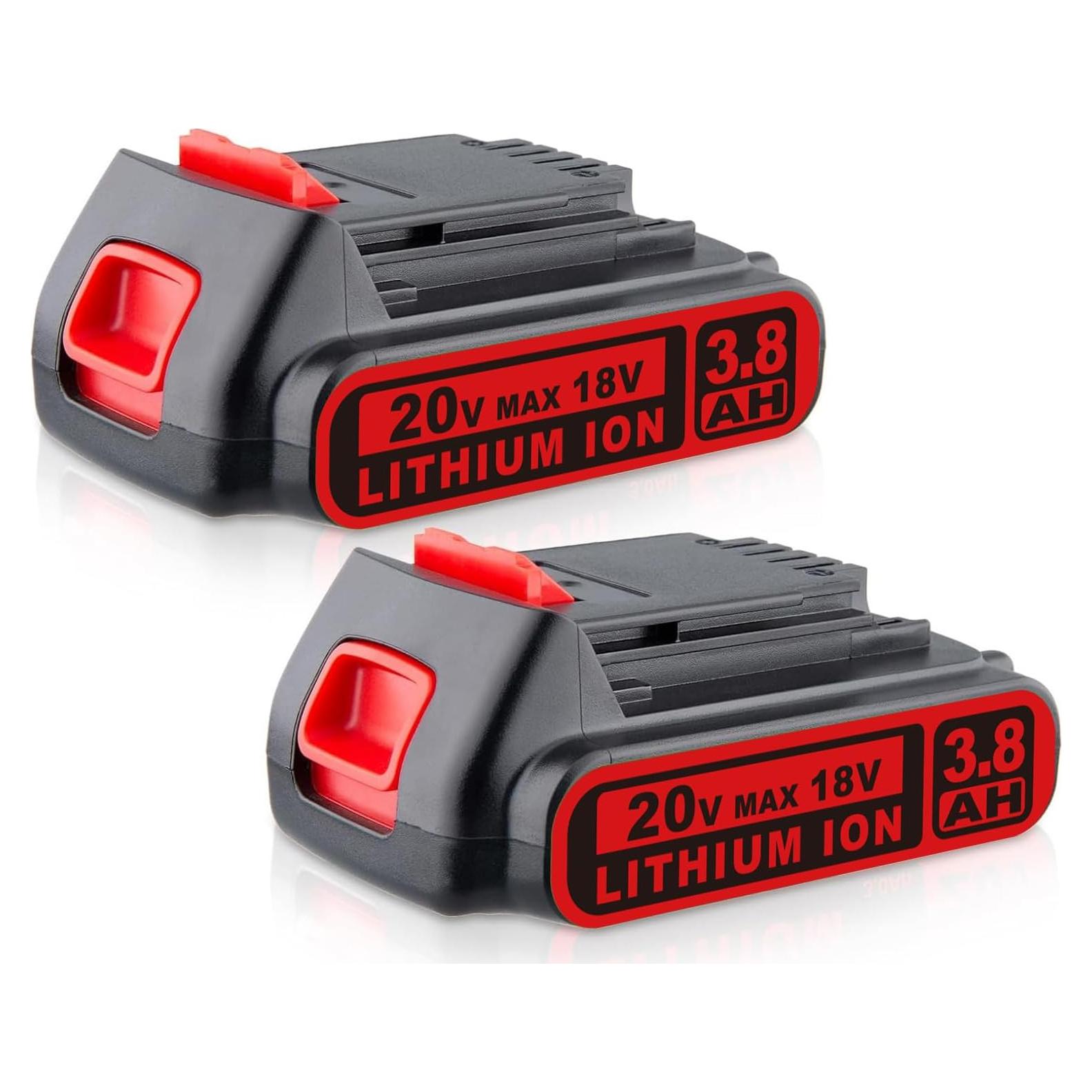 Batería de Litio 20V 3.8Ah Masione para Black & Decker (2-Pack)