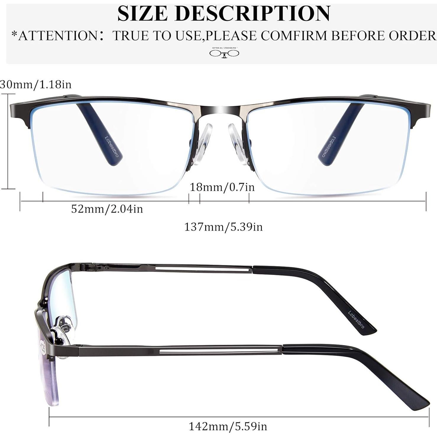 Gafas de lectura Lcbestbro 2.5x con bloqueo luz azul - 3 piezas