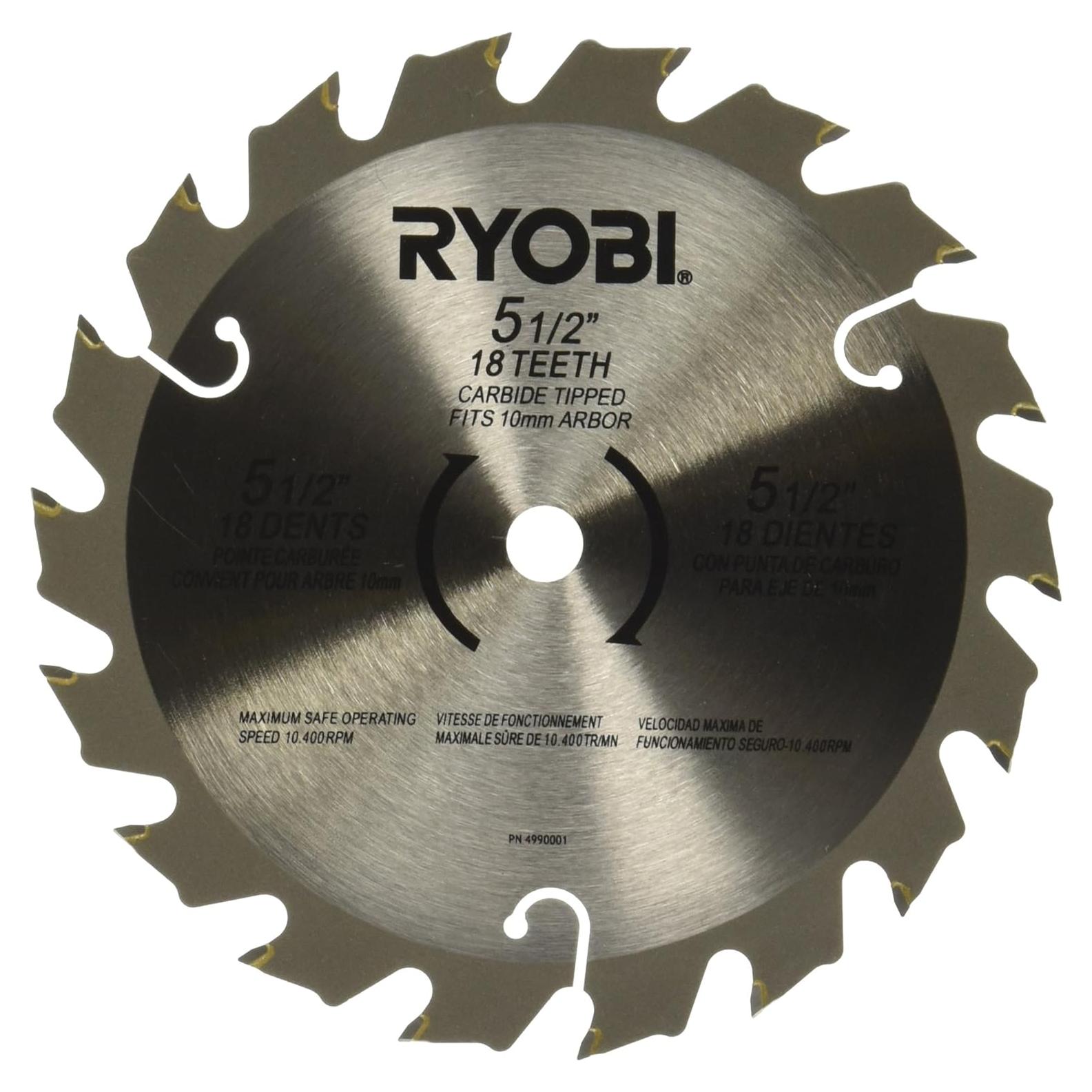 Hoja de sierra circular Ryobi 6797329 139.7mm 18T Carburo