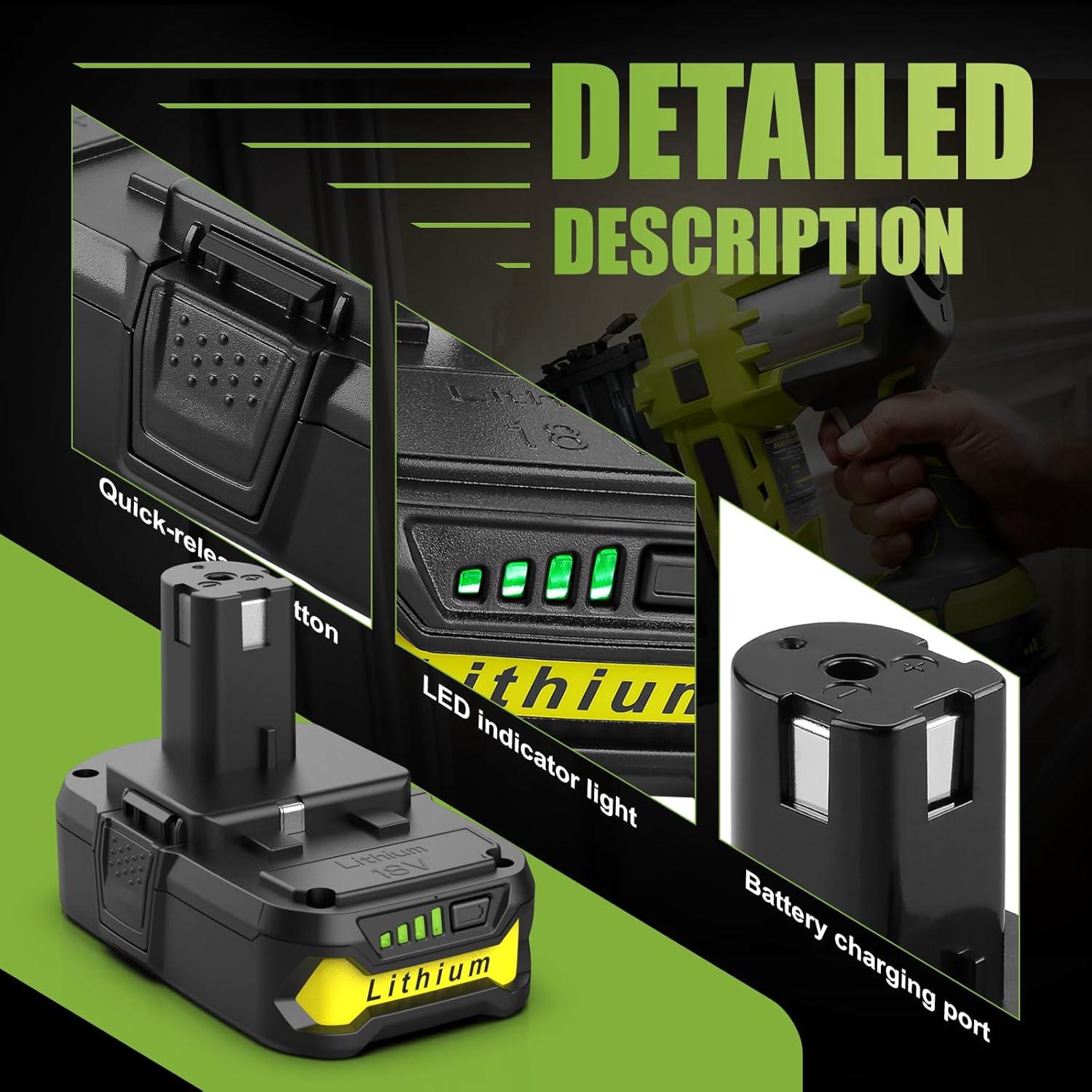 Baterías de Reemplazo Powilling 18V 3.5Ah + Cargador P119