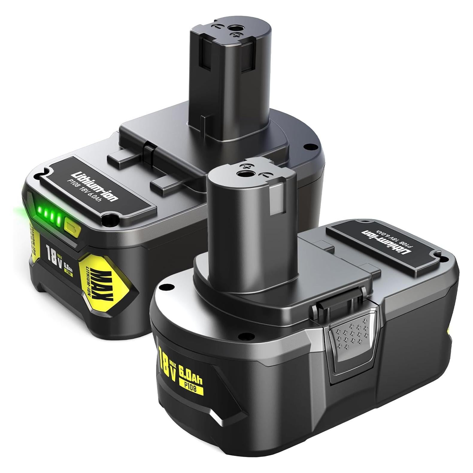 Batería de Reemplazo 18V 6.0Ah Ryobi ONE+ 2 Paquetes