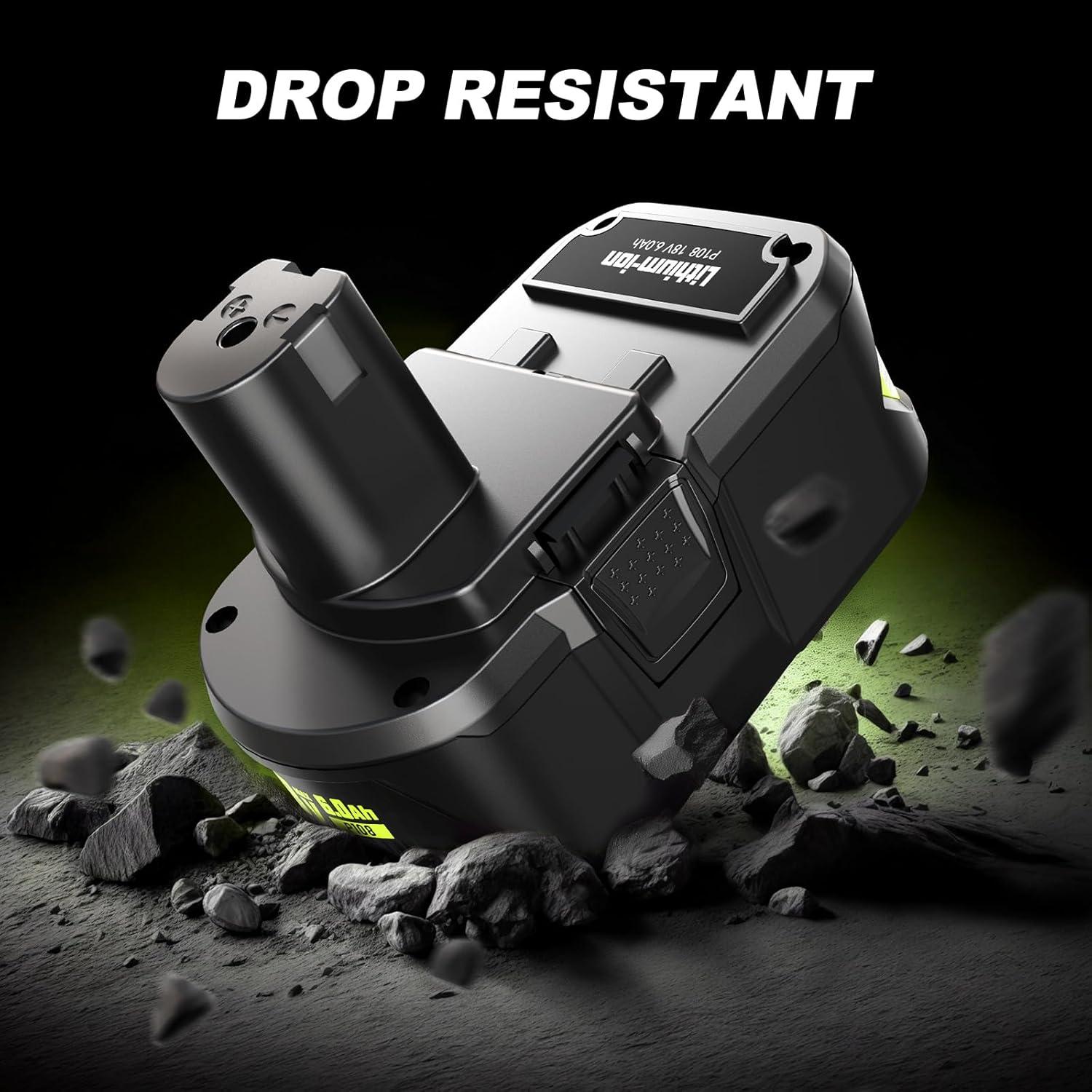 Batería de Reemplazo 18V 6.0Ah Ryobi ONE+ 2 Paquetes