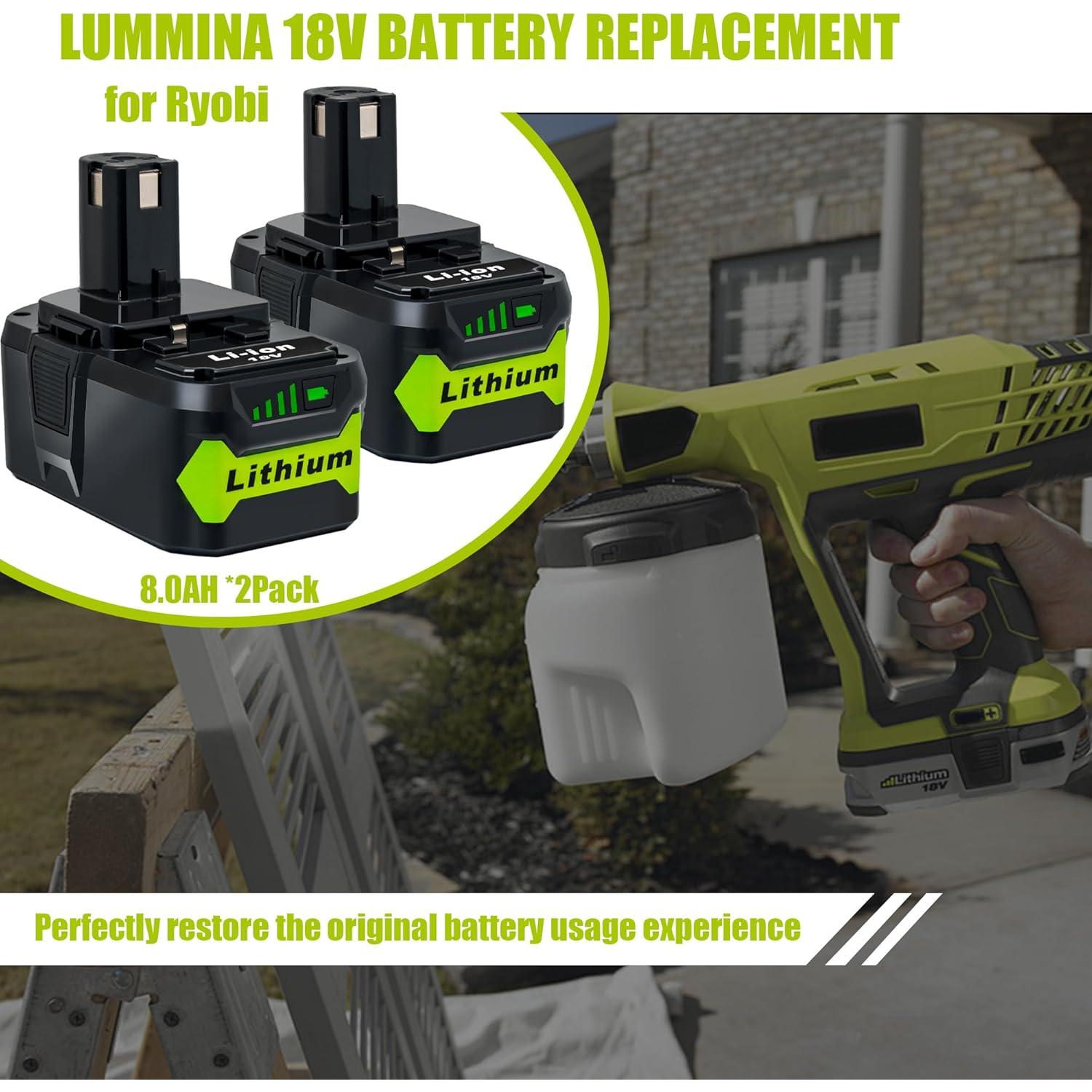 Batería de Litio 18V 8000mAh LUMMINA para Herramientas Ryobi