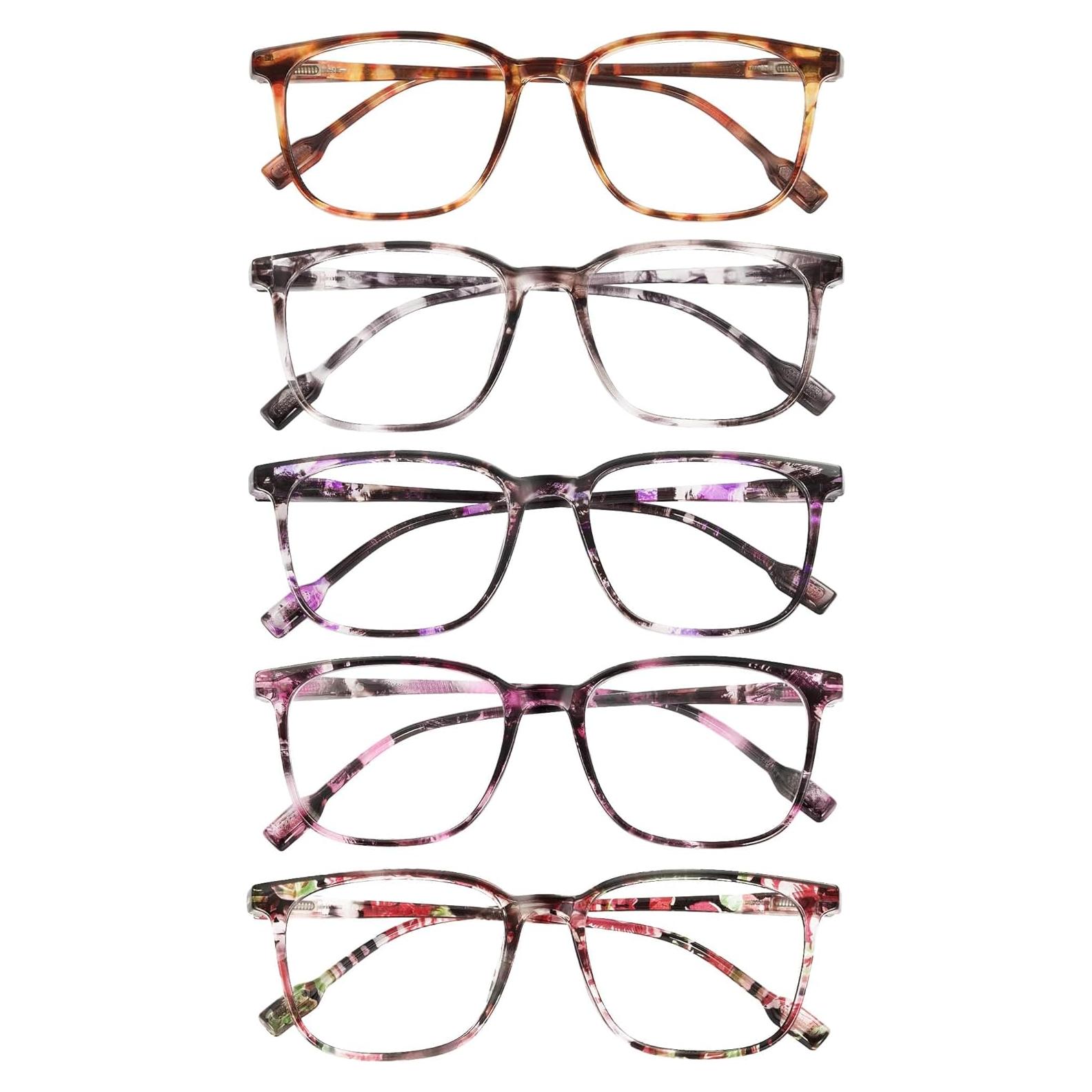 Paquete de 5 Gafas de Lectura JOLISU +2.75 Luz Azul Clásicas