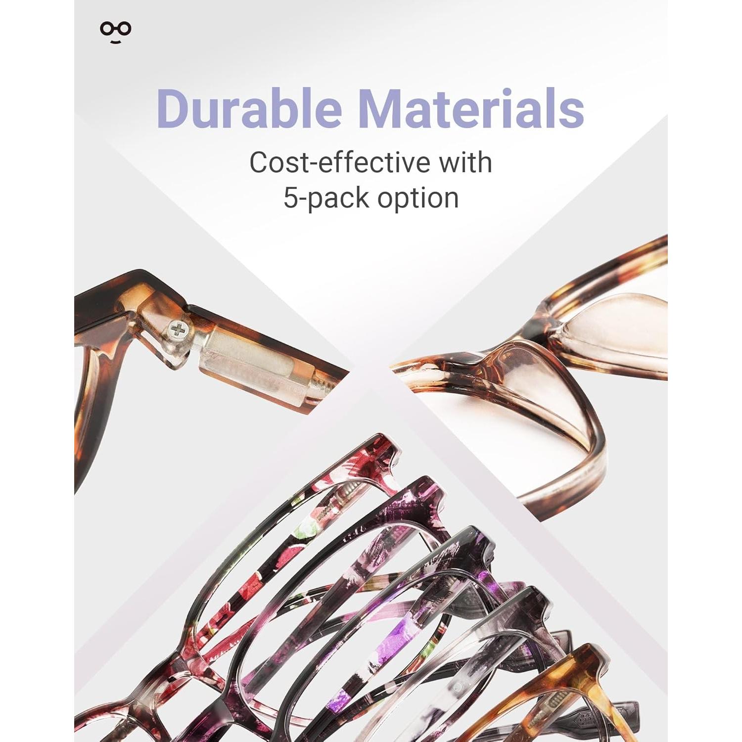 Paquete de 5 Gafas de Lectura JOLISU +2.75 Luz Azul Clásicas