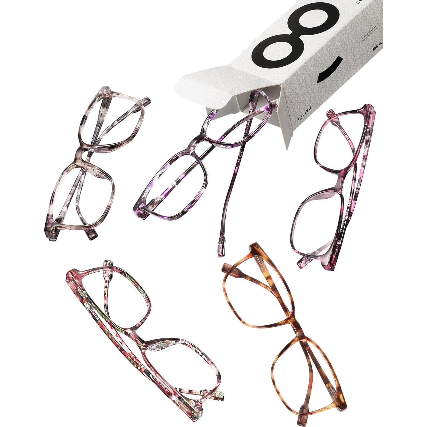 Paquete de 5 Gafas de Lectura JOLISU +2.75 Luz Azul Clásicas