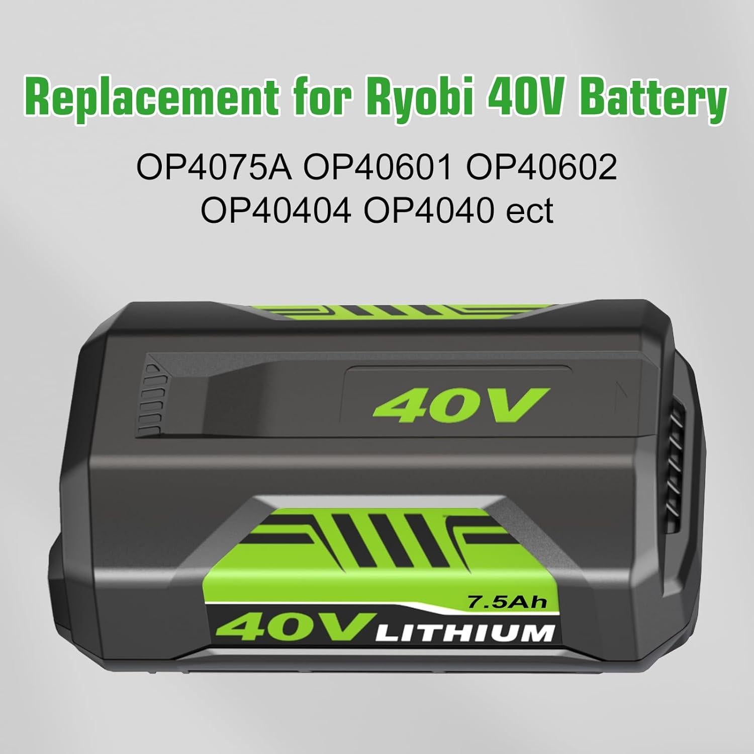 Batería de Reemplazo 40V 7500mAh Ryobi OP4075A Mejorada