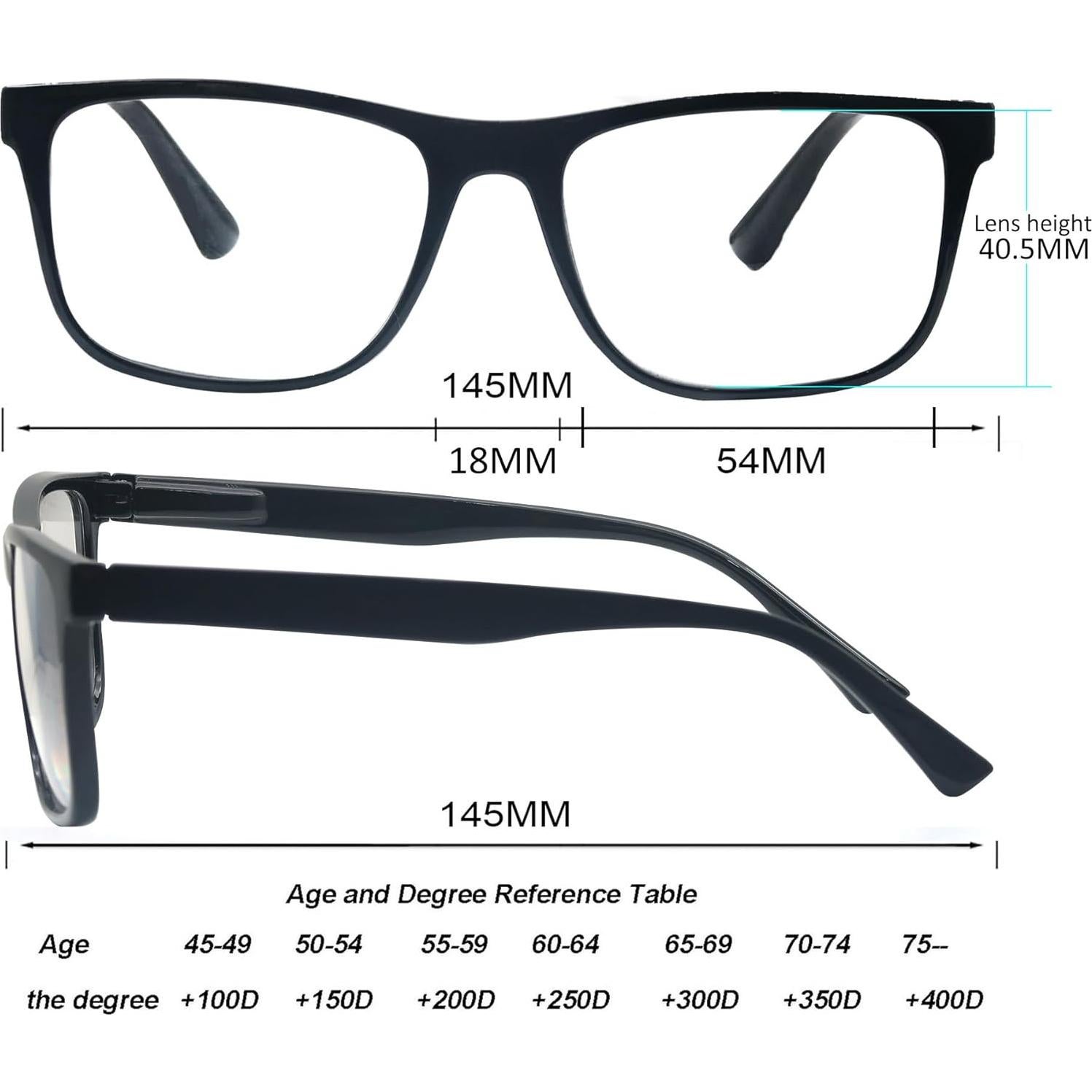 Gafas de lectura OLOMEE grandes bloqueadoras luz azul 3.0x