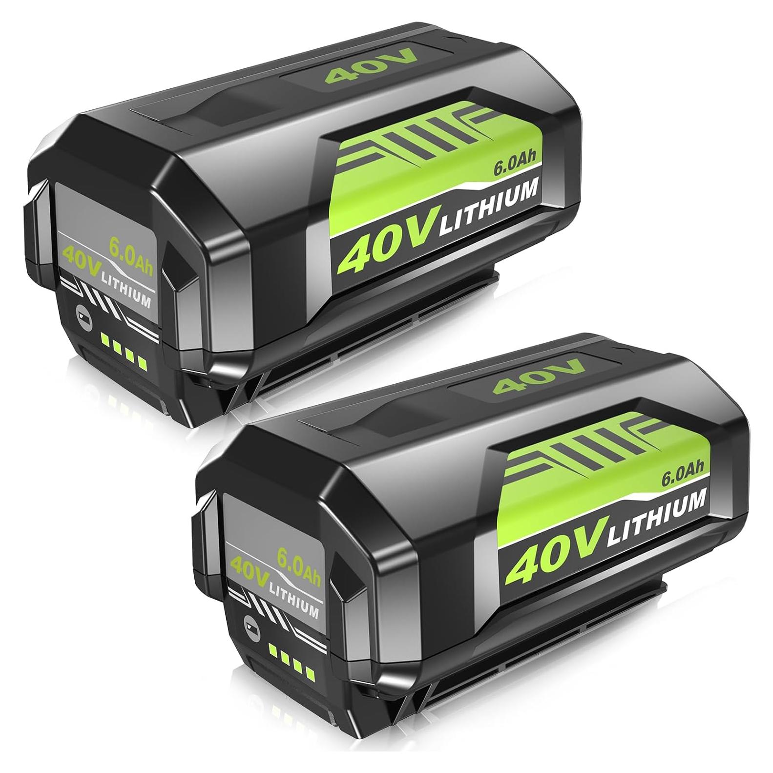 Paquete de 2 Baterías Litio Ion 40V 6.0Ah Zuyitoku Compatible Ryobi