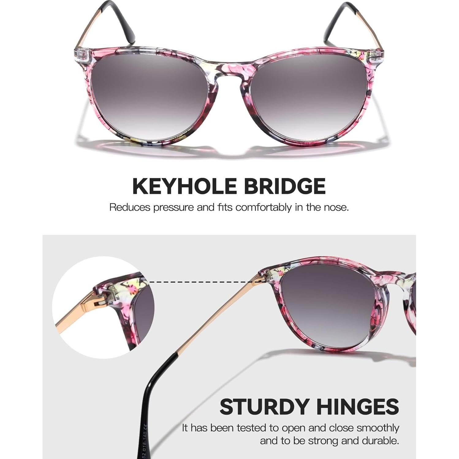 Gafas de sol de lectura para mujeres IF8859 UV400 Floral +2.00