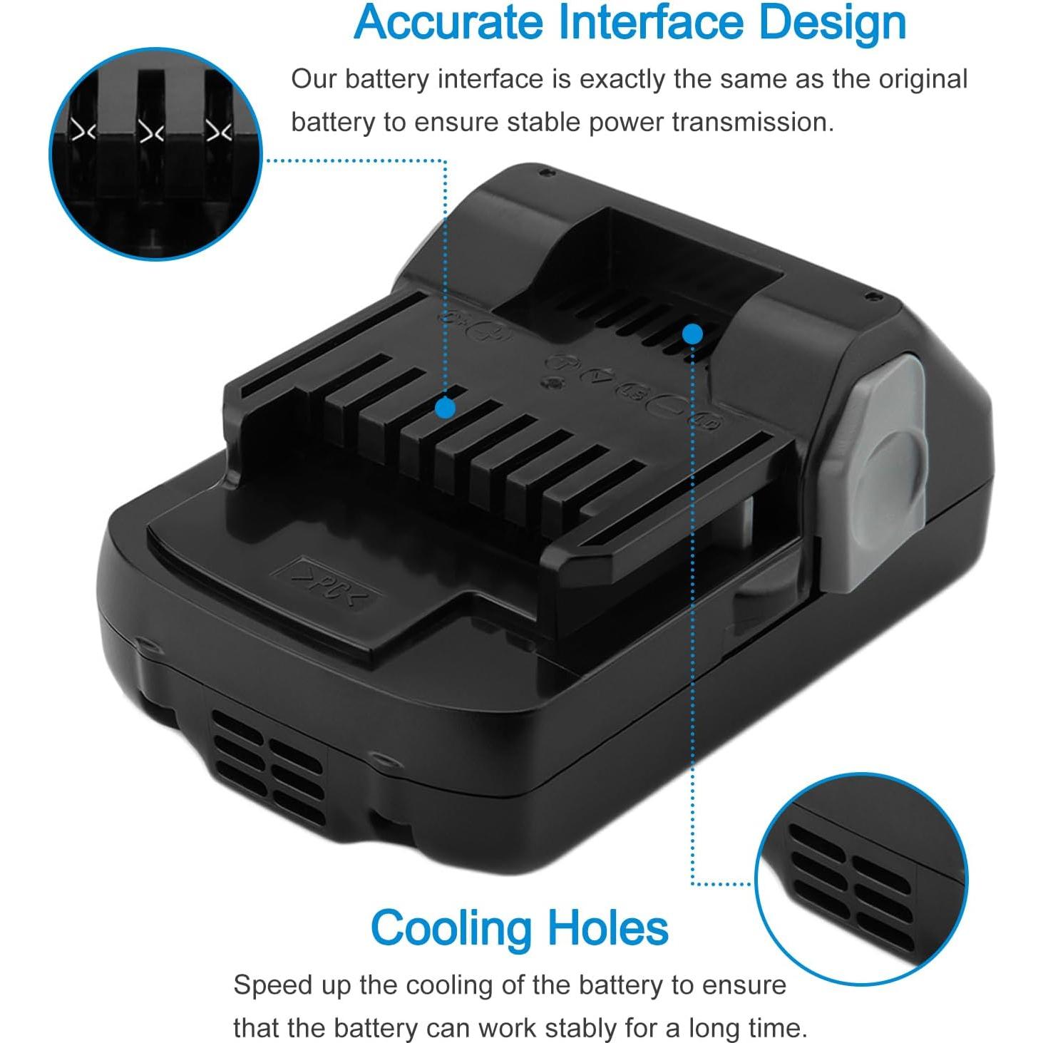 Paquete de 2 Baterías Li-ion 18V 4000mAh Burgarden para Hitachi