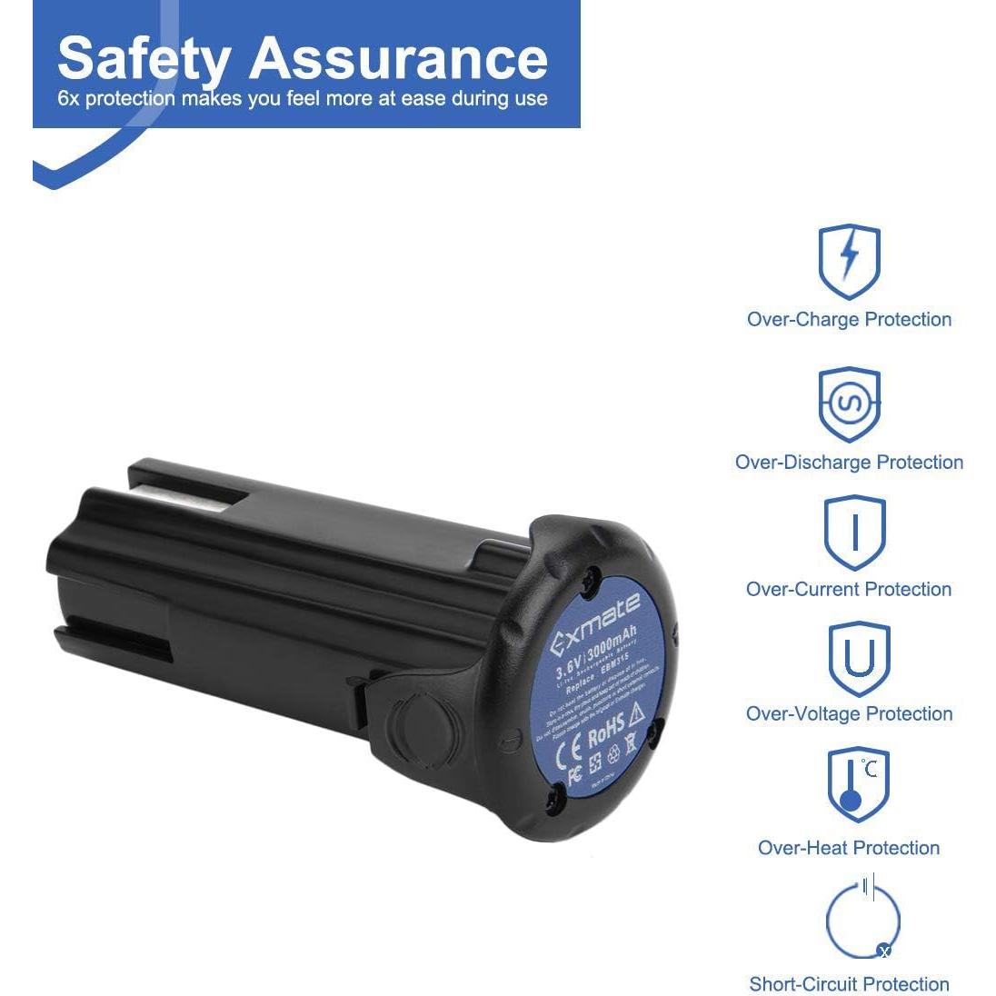 Batería de Reemplazo Li-ion Exmate 3.6V 3000mAh para Hitachi