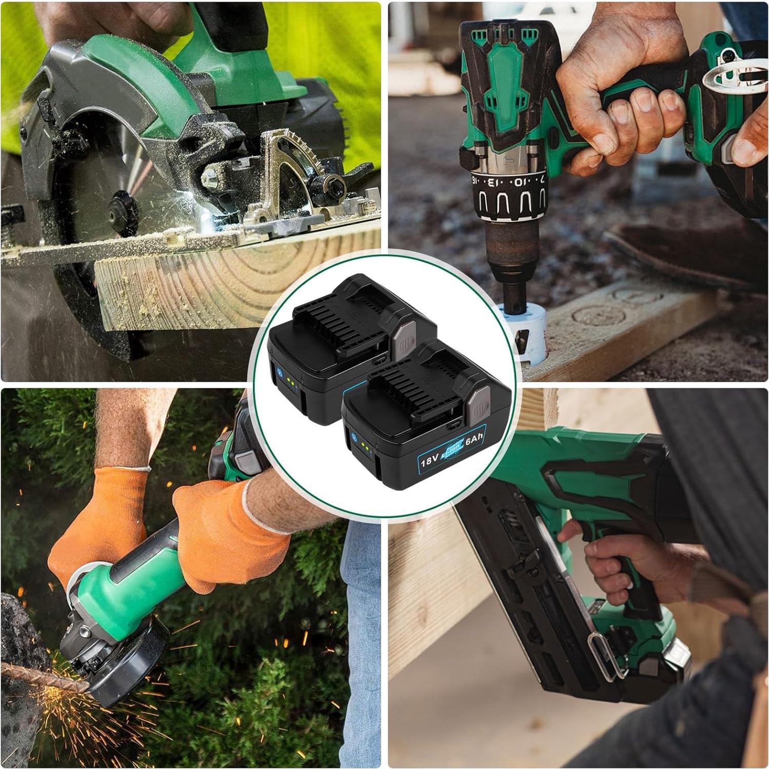 Paquete de 2 Baterías Li-ion 6.0 Ah 18V para Hitachi y Metabo