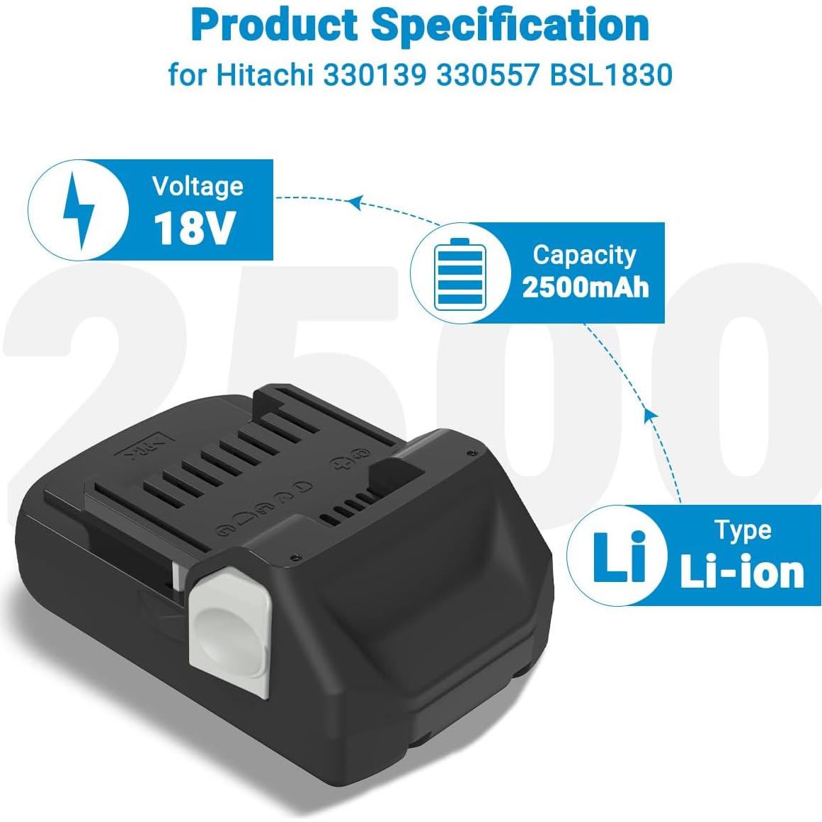 Batería Li-ion 18V 2.5Ah Exmate para Hitachi BSL1830C